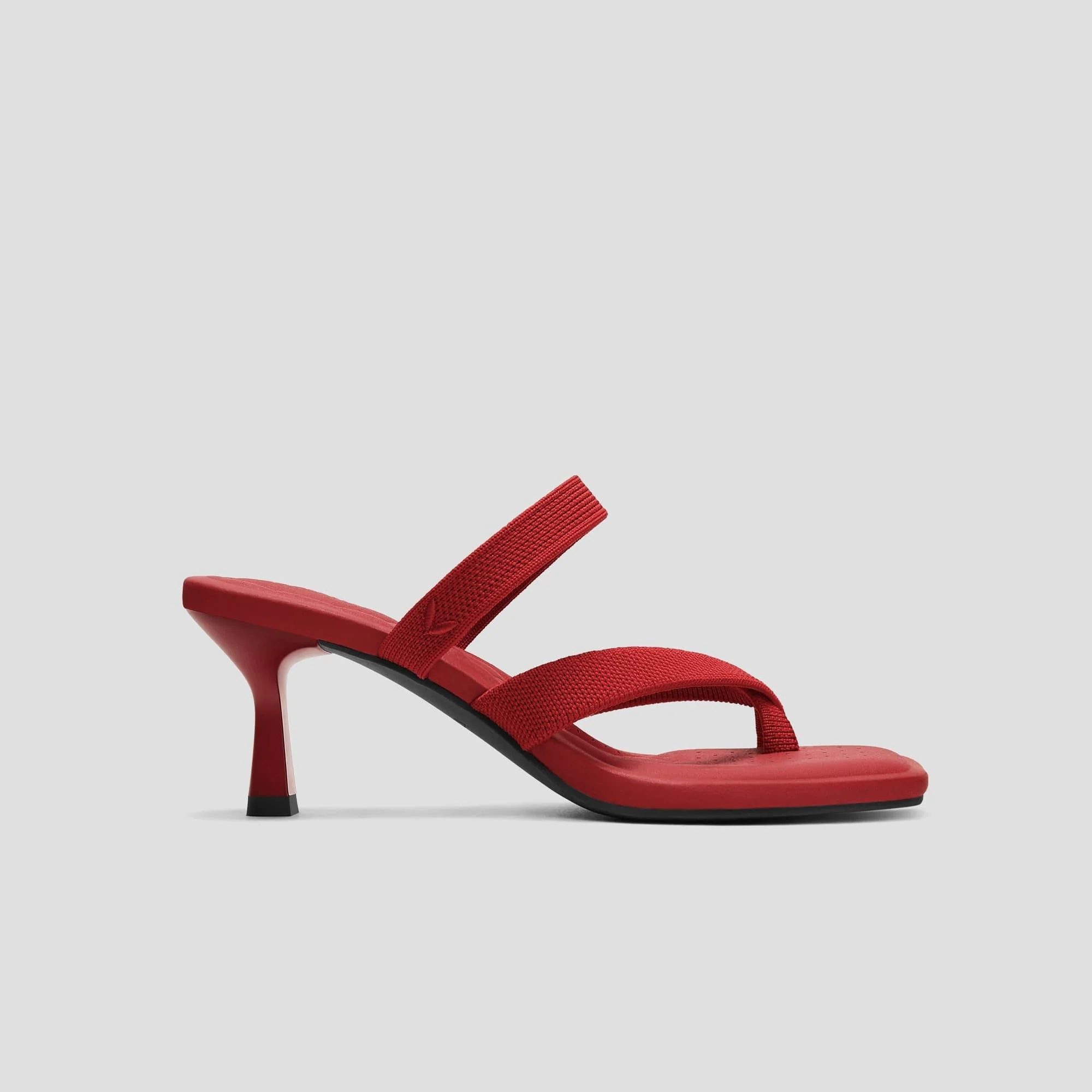 [Alina] スクエアトゥ キトンヒール ストラッピー サンダル