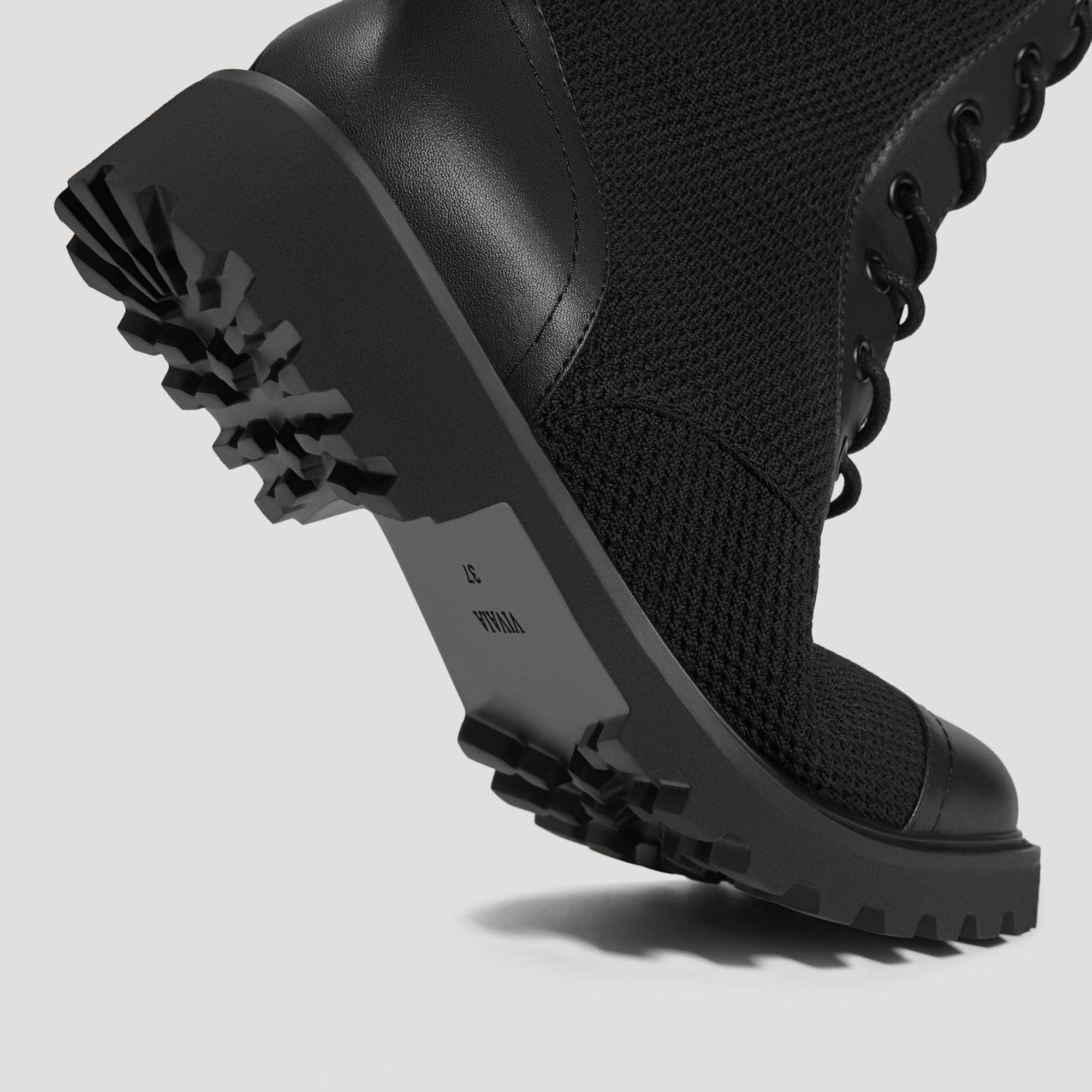 [Florence] ラウンドトゥ 撥水加工 ラグソール レースアップ アンクルブーツ