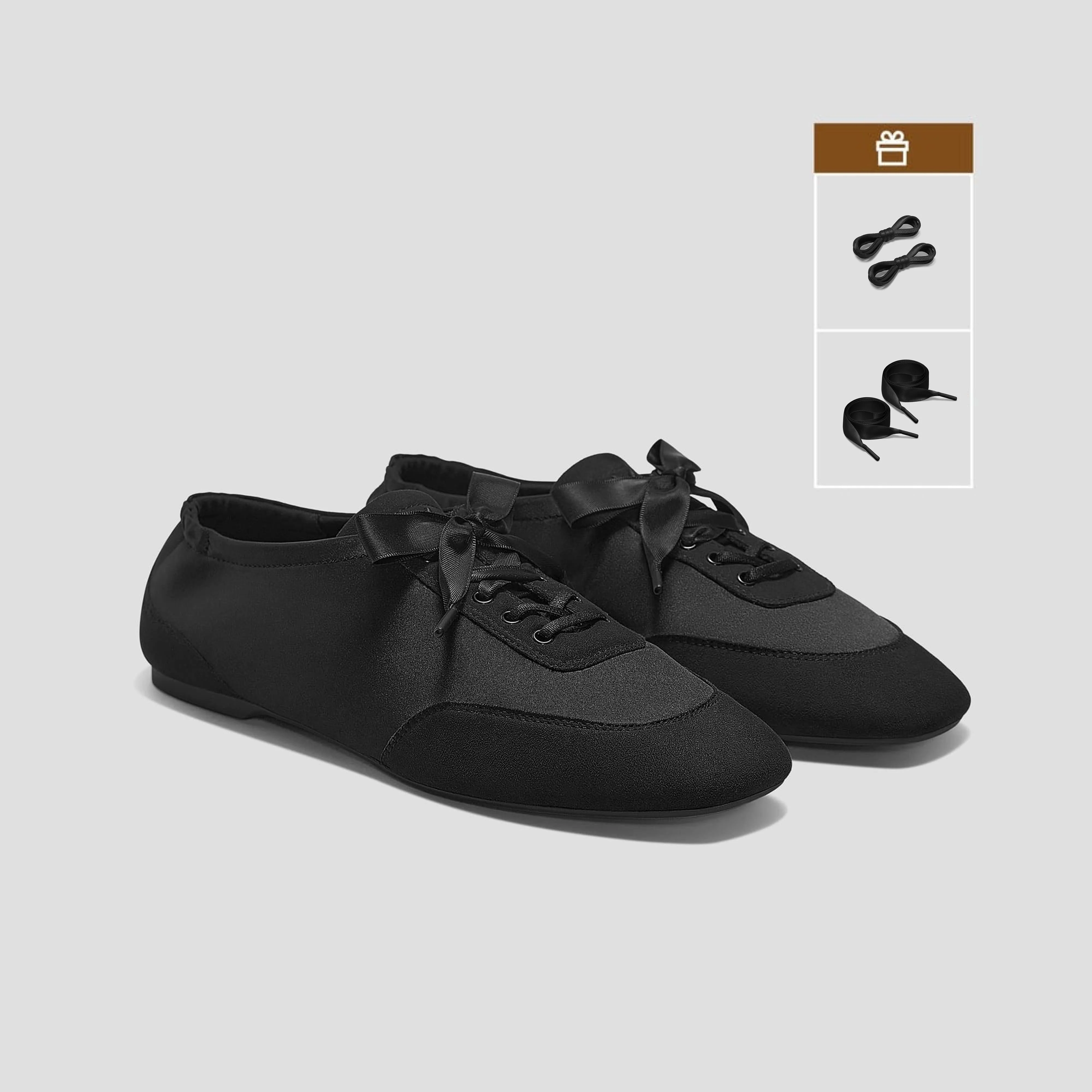 [Cristina] レースアップ サテン スニーカーリーナ