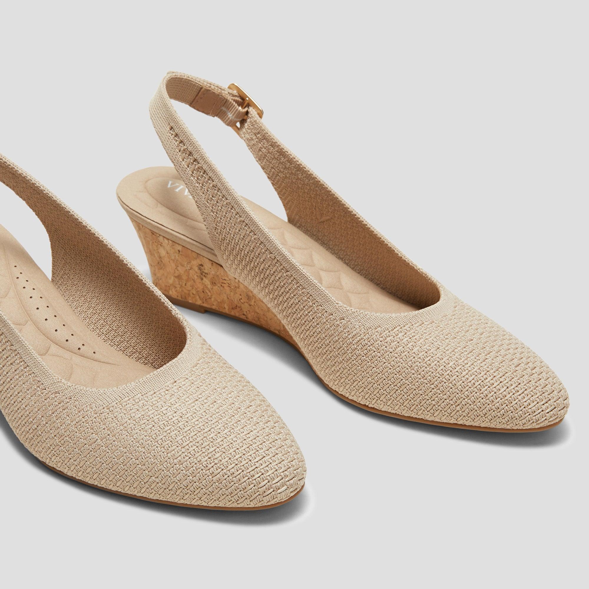 [Tamia Slingback Wedge Pro] アーモンドトゥ ウェッジヒールサンダル