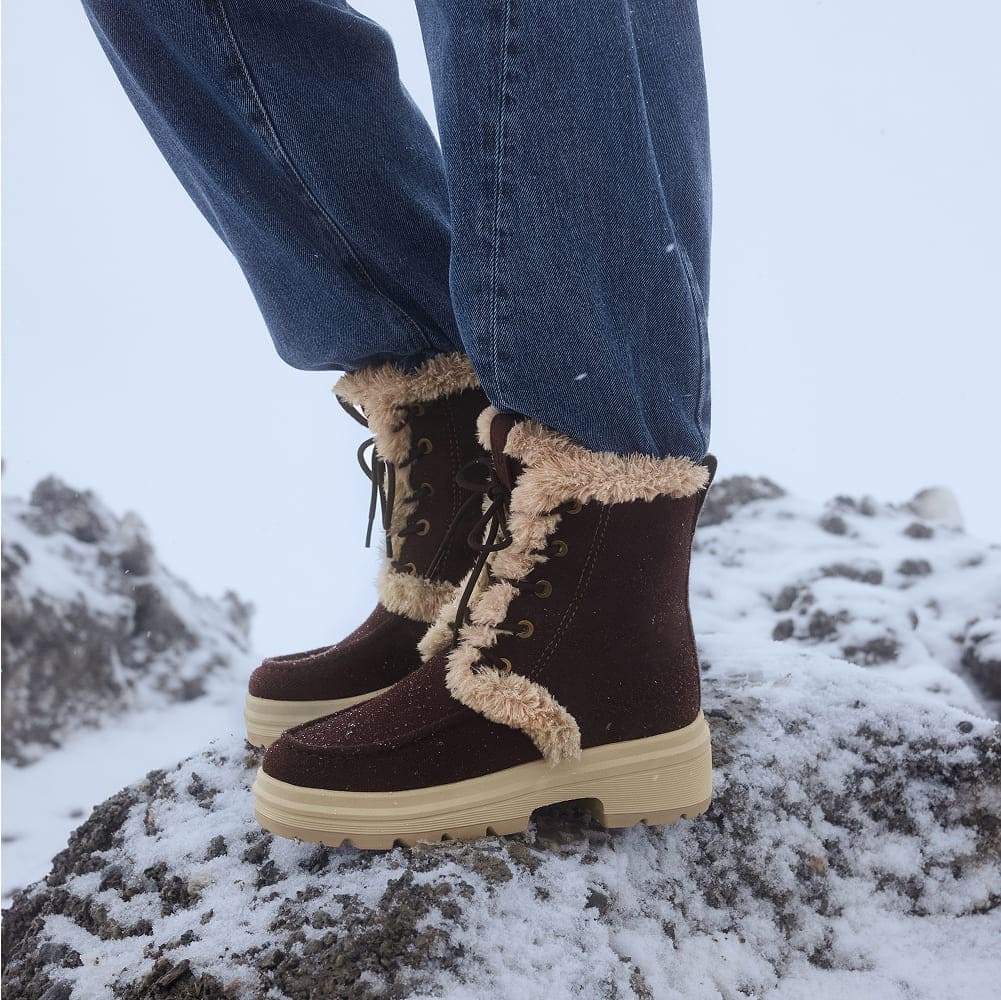 [Terry] ラウンドトゥ 撥水加工 軽量保温ブーツ