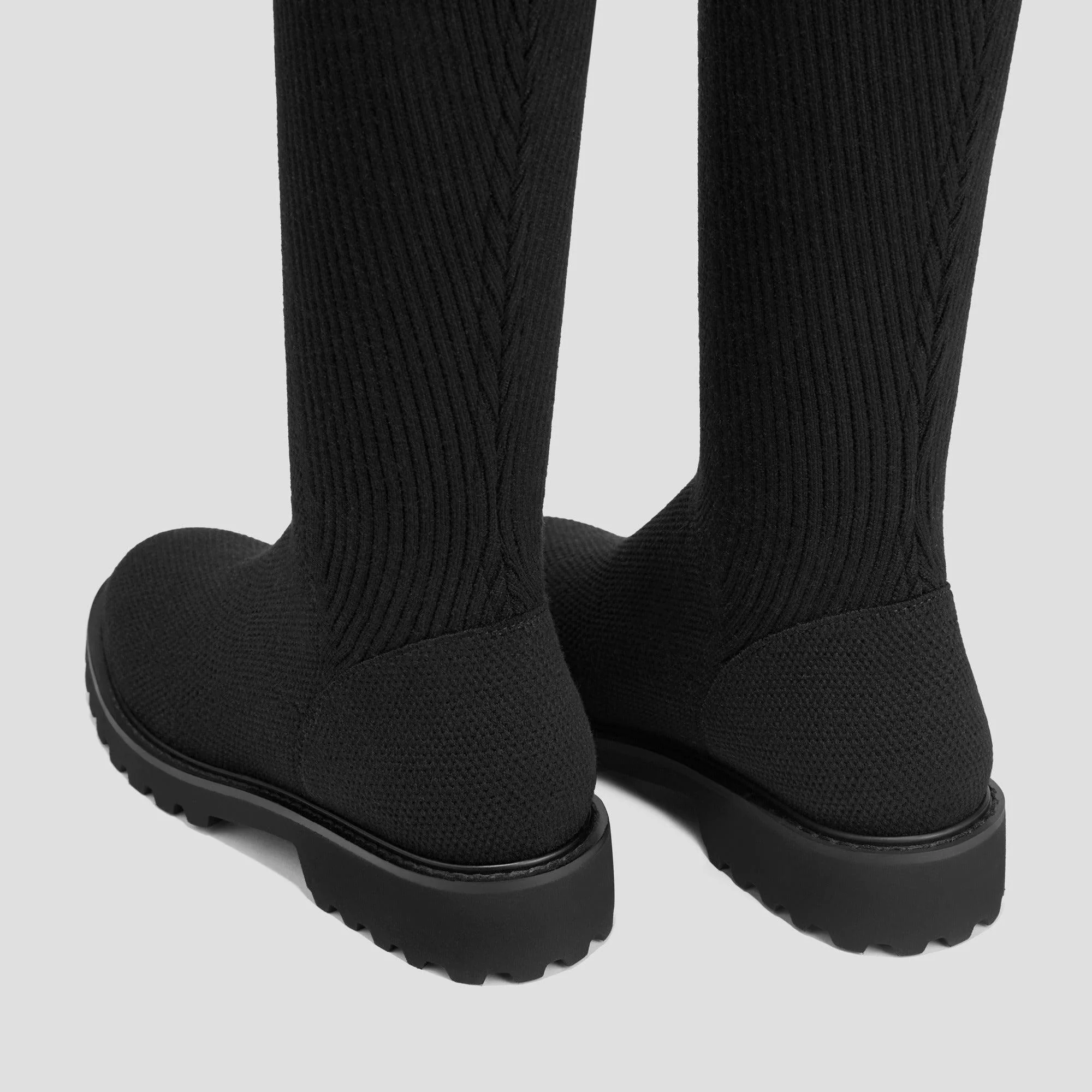 [Filipa] ラウンドトゥ 撥水加工 ストレッチ ロングブーツ