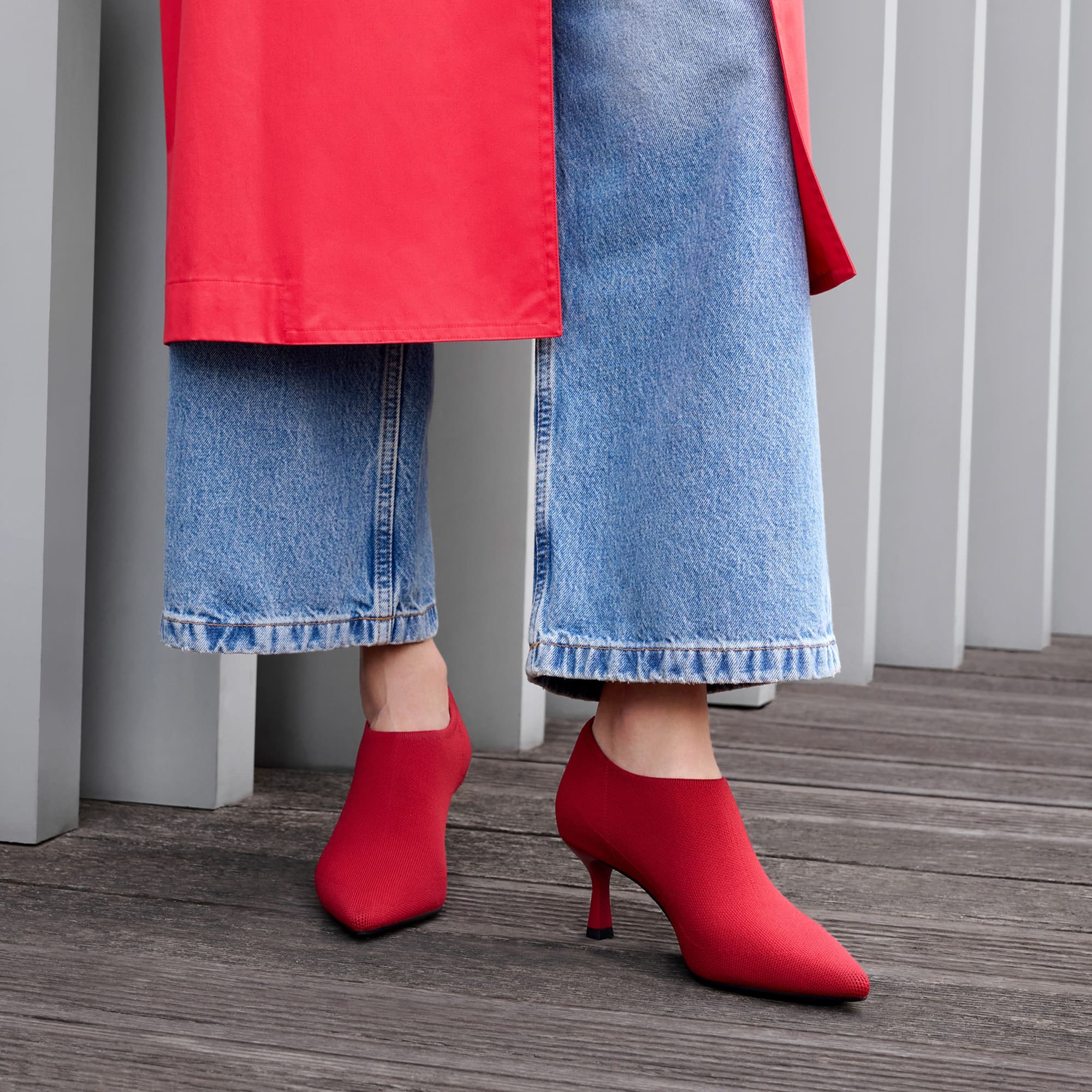 [Alana] ポインテッドトゥ ミッドヒールブーツ