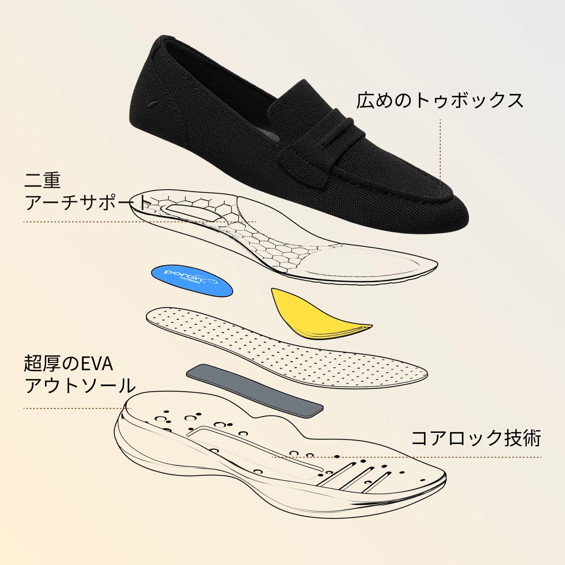 [Ivana] ラウンドトゥ スニーカー ローファー