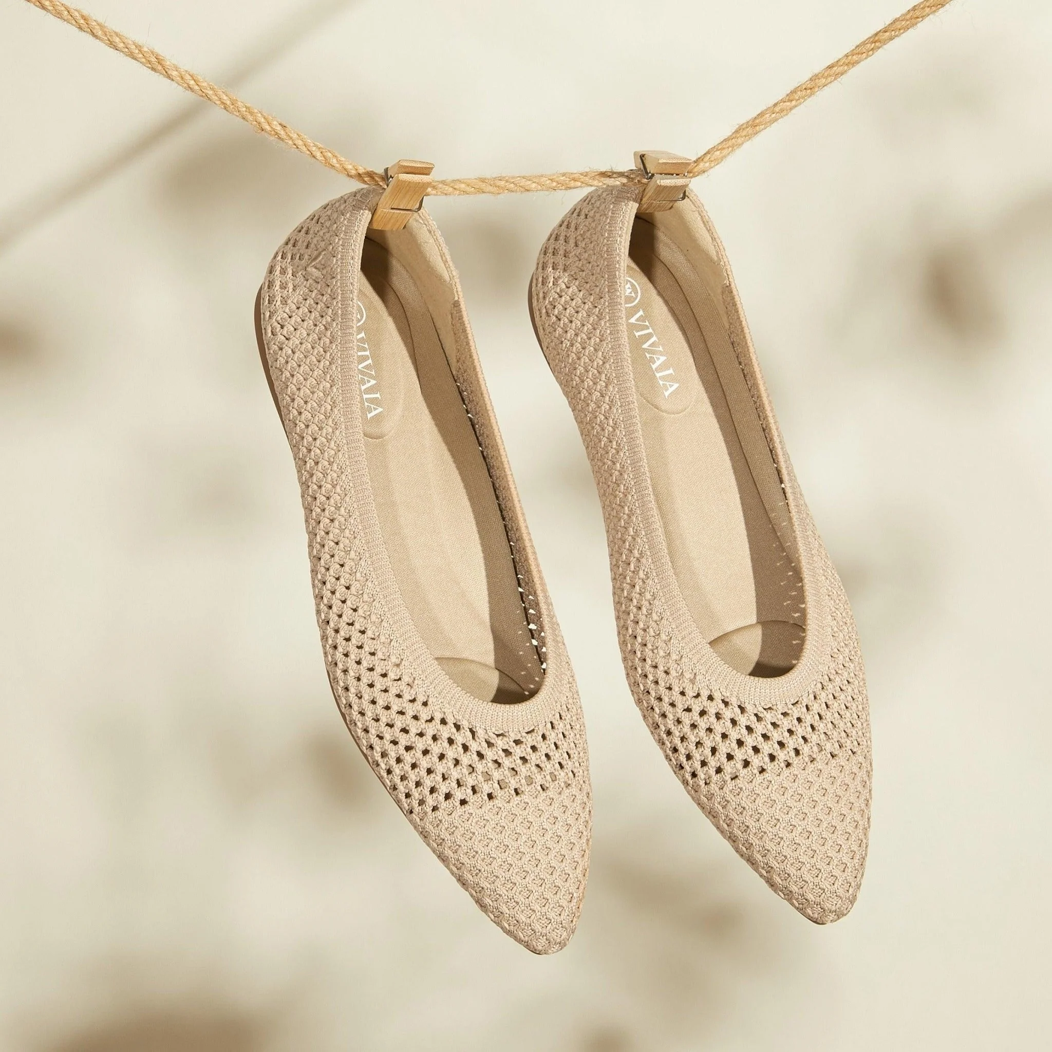 [Aria 5° Mesh] ポインテッドトゥ メッシュ フラットシューズ