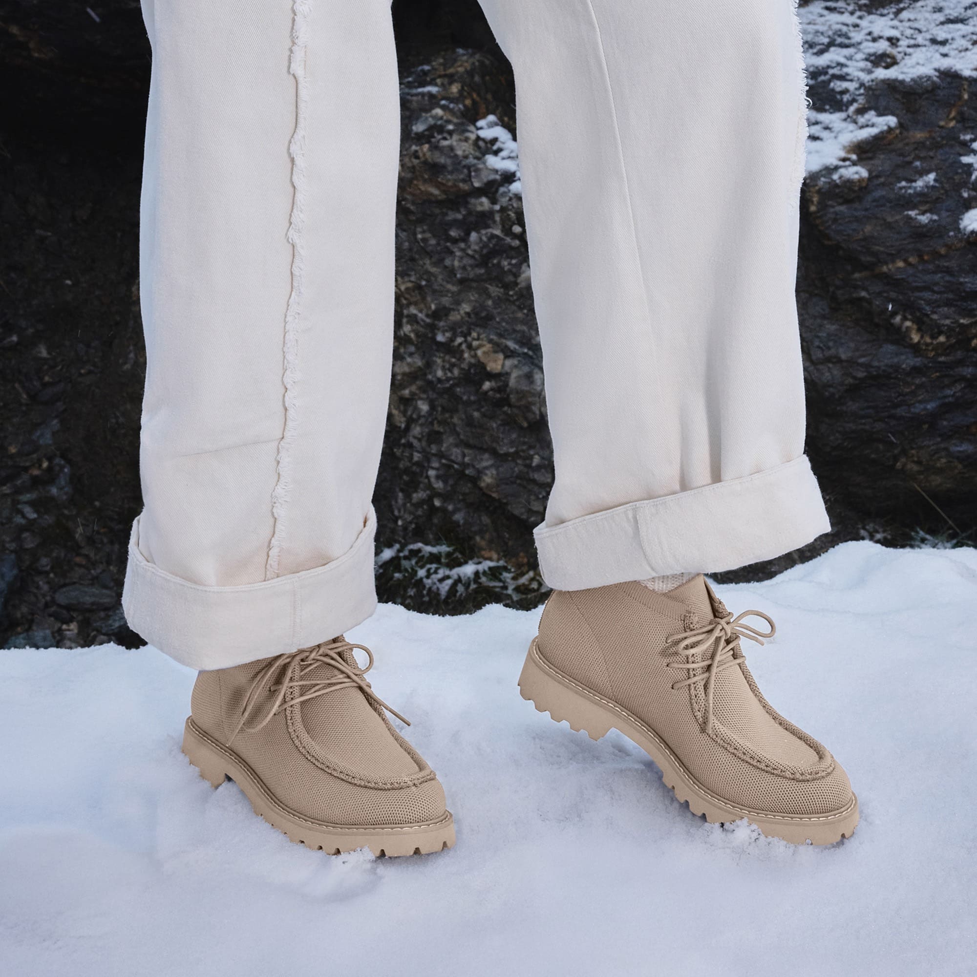 [Francis] ラウンドトゥ ラグソール アンクルブーツ