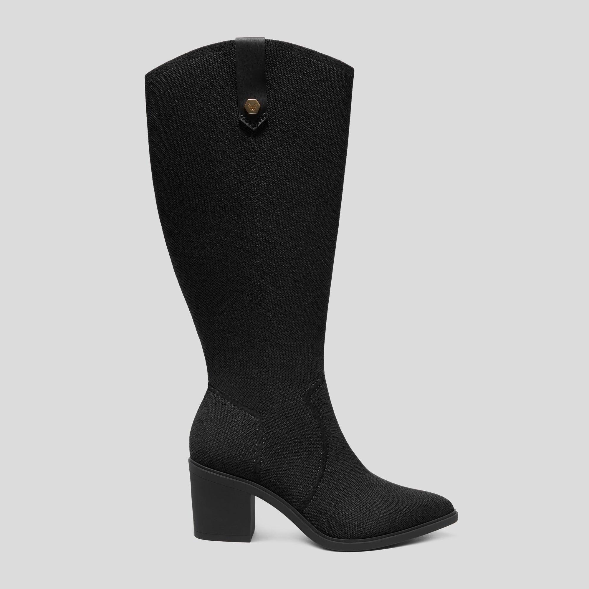 [Wynne] ポインテッドトゥ ウエスタン 撥水加工 ミッドカーフ ブーツ