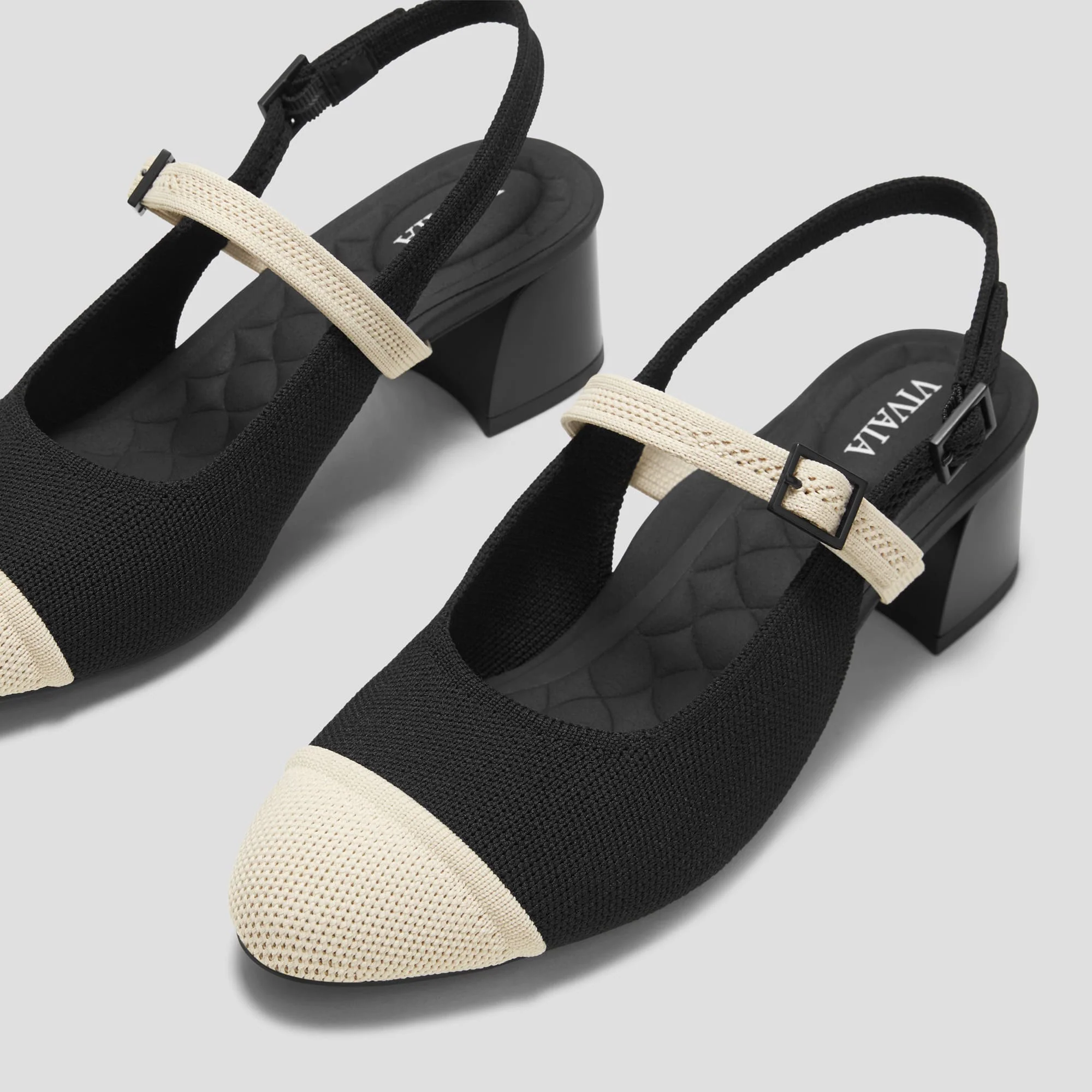 [Juliana] アーモンドトゥ スリングバック ブロックヒール サンダル