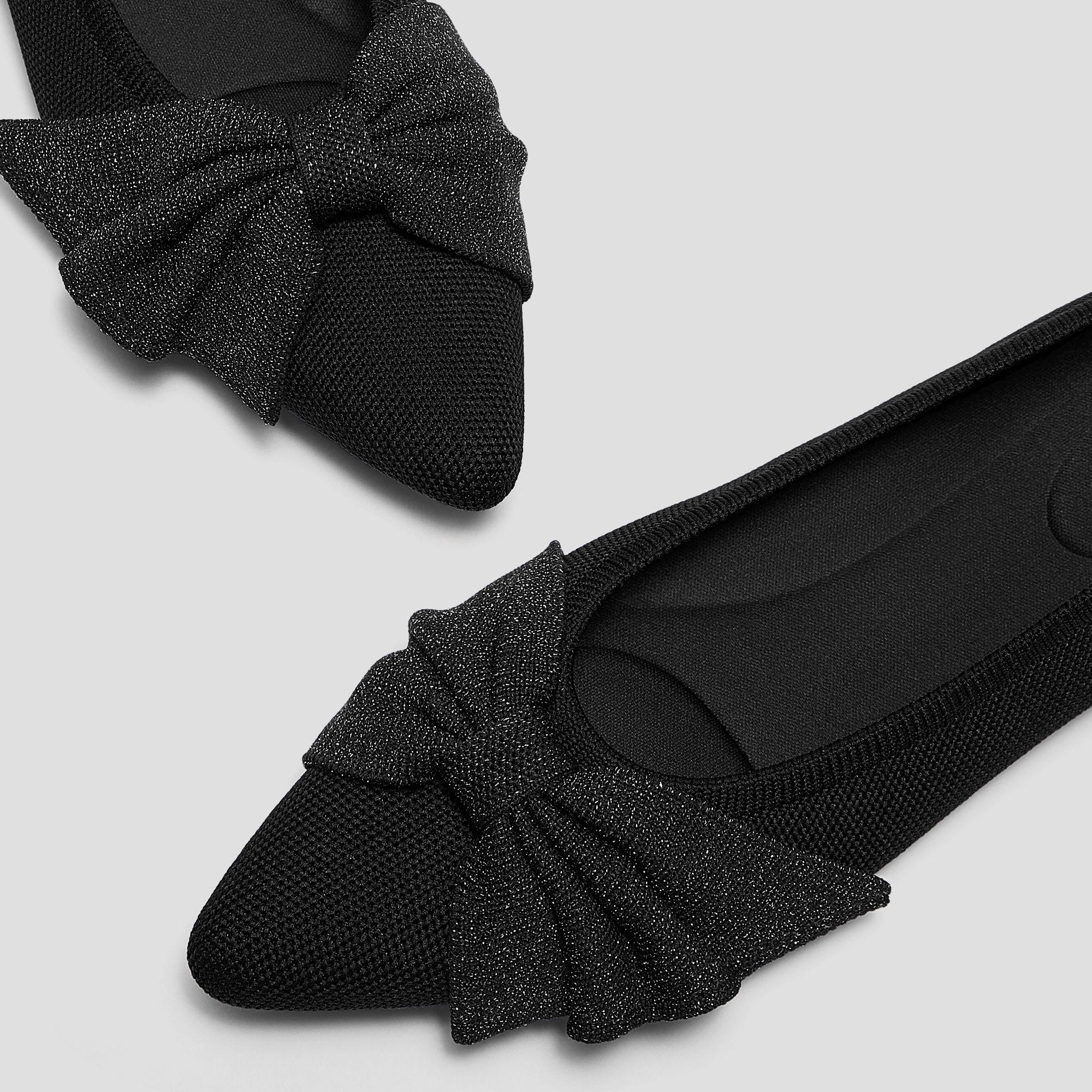 [Azura] ポインテッドトゥ リボン付き フラット