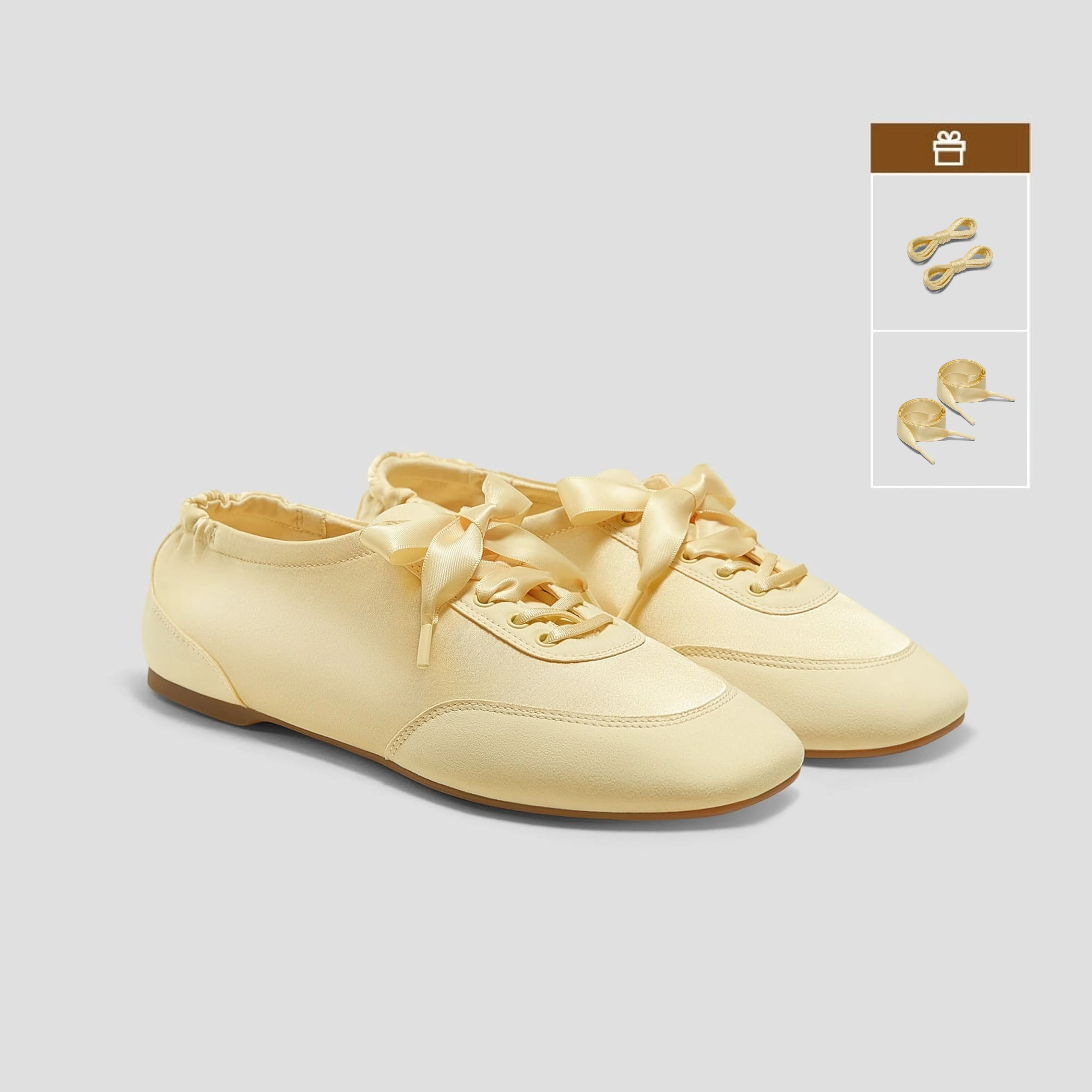 [Cristina] レースアップ サテン スニーカーリーナ