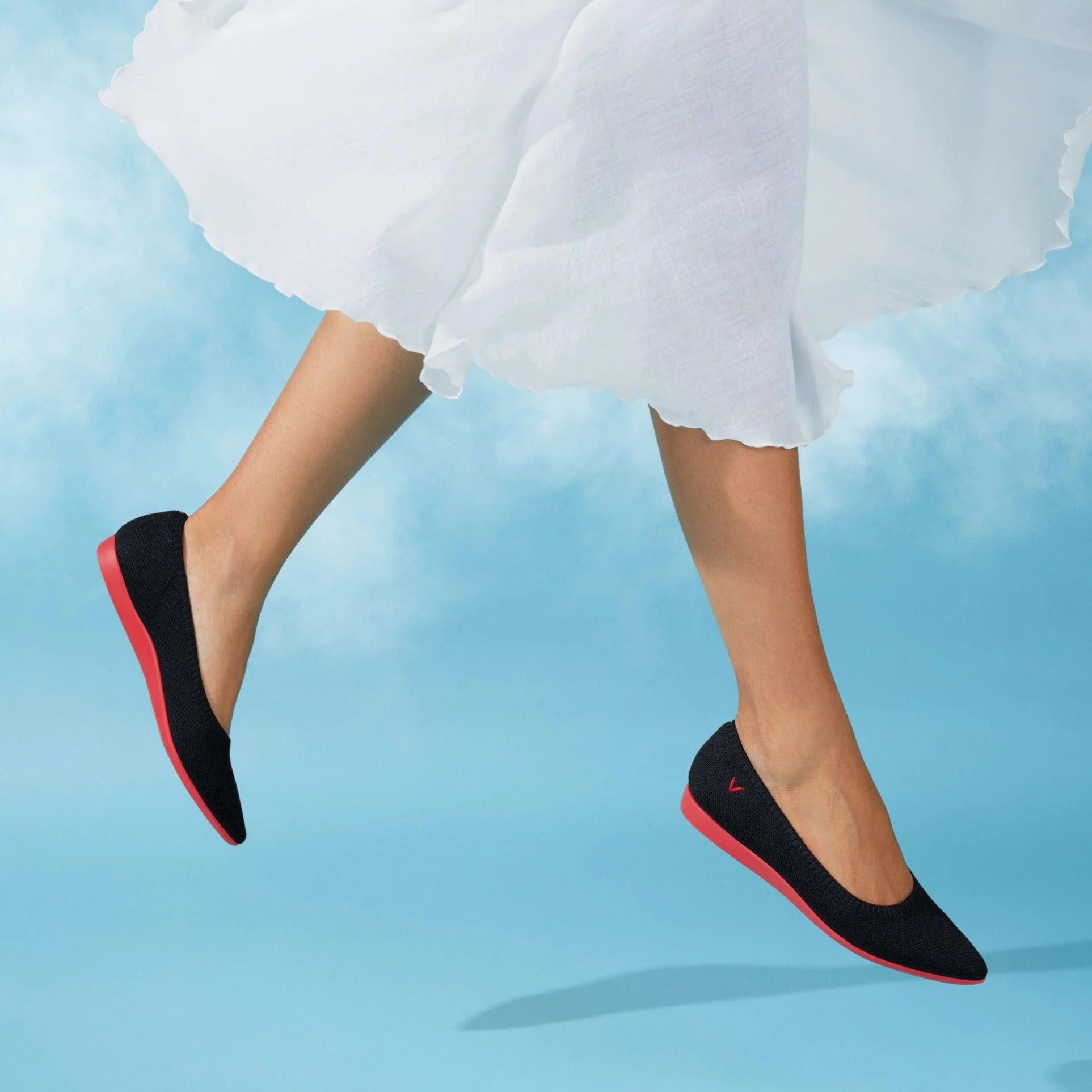 [Aria Walker] ポインテッドトゥ 超軽量 厚底 フラットシューズ