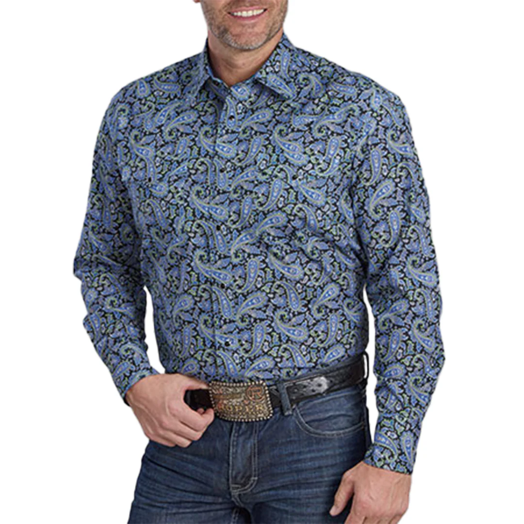 Roper Men's Amarillo Collection Paisley Long Sleeve Snap Shirt