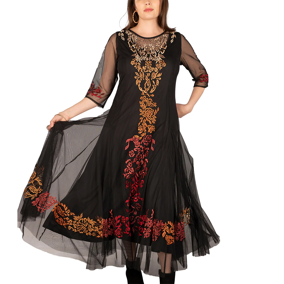 Vintage Collection Women's Long Embroidered Dress