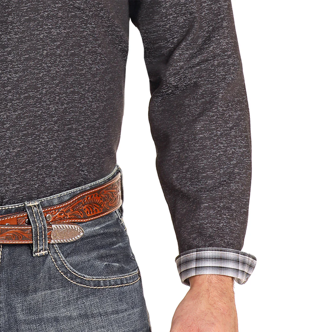 Rough Stock Men's Dobby Long Sleeve Snap Shirt