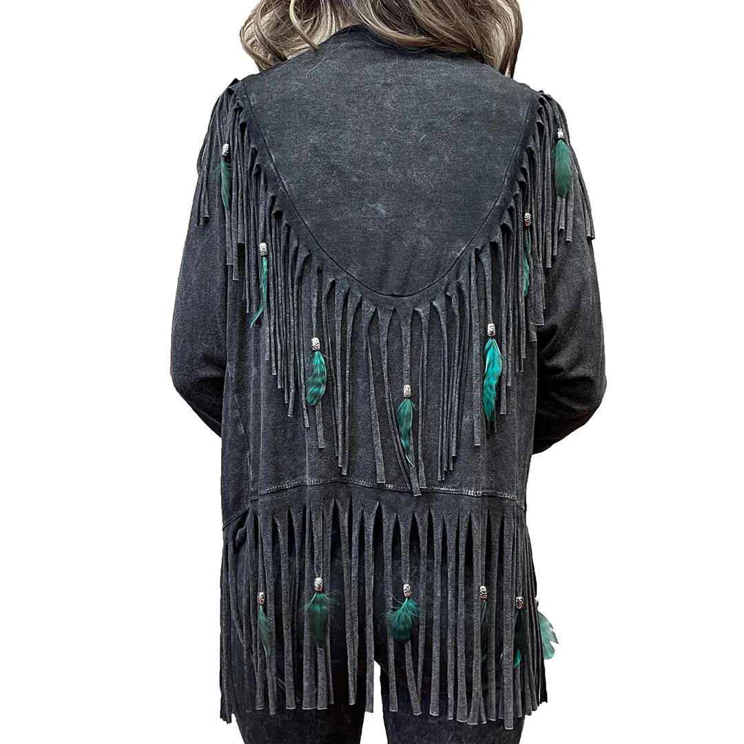 Pat Dahnke Women's Fringe and Feather Short Jacket