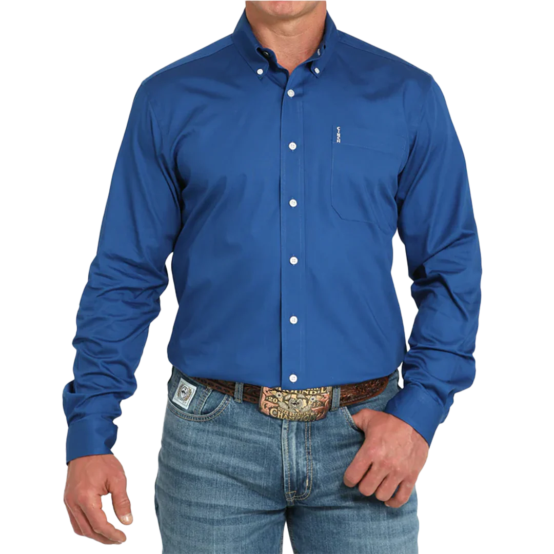 Cinch Men's Solid  Long Sleeve Button Shirt