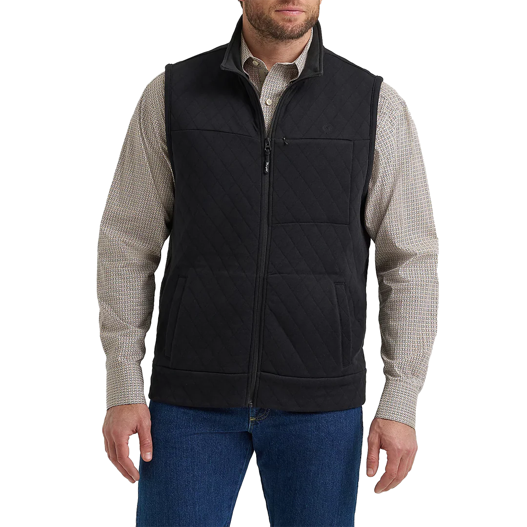 Wrangler Men��s George Strait Zip Front Solid Knit Vest