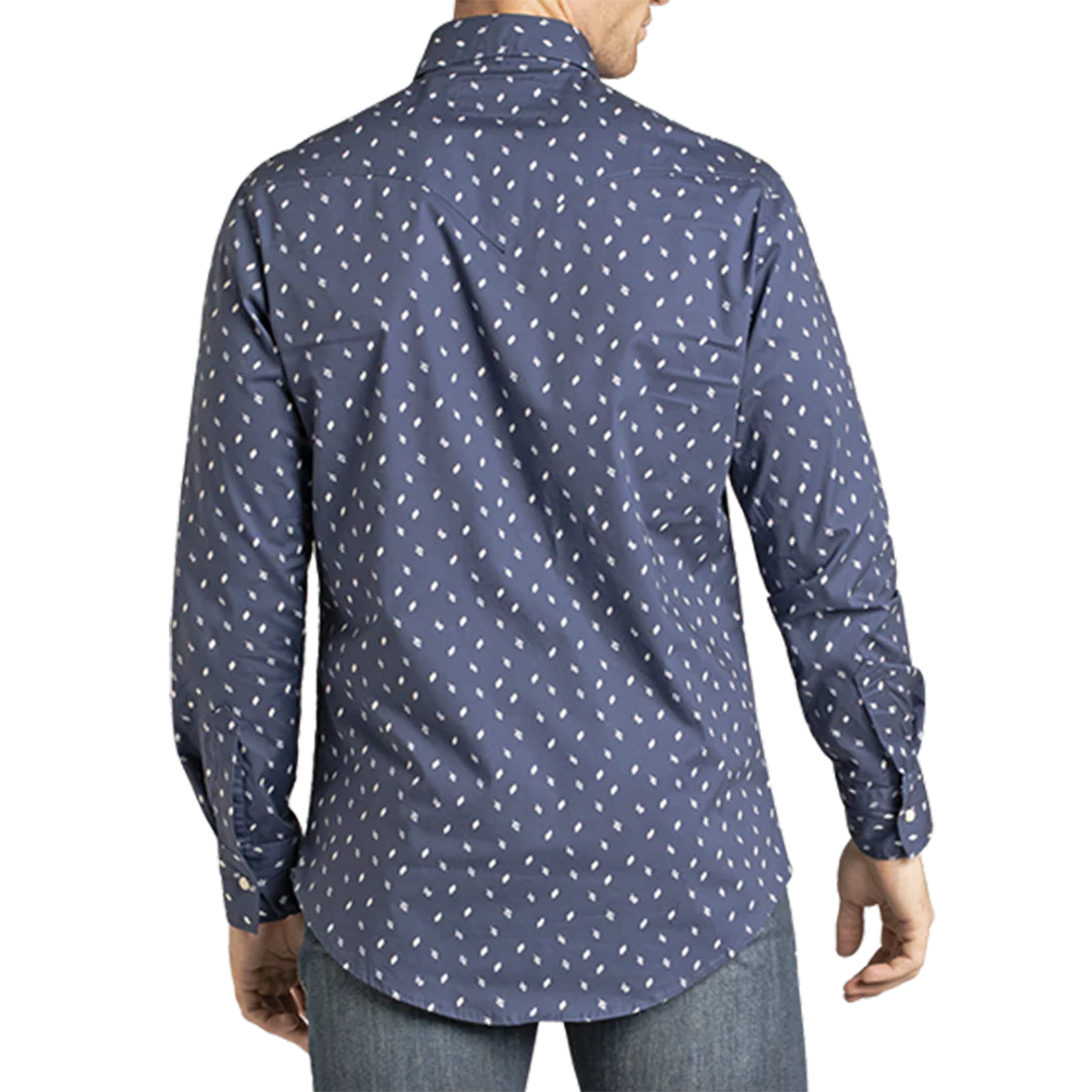 Rock & Roll Denim Men's Geometric Print Long Sleeve Snap Shirt