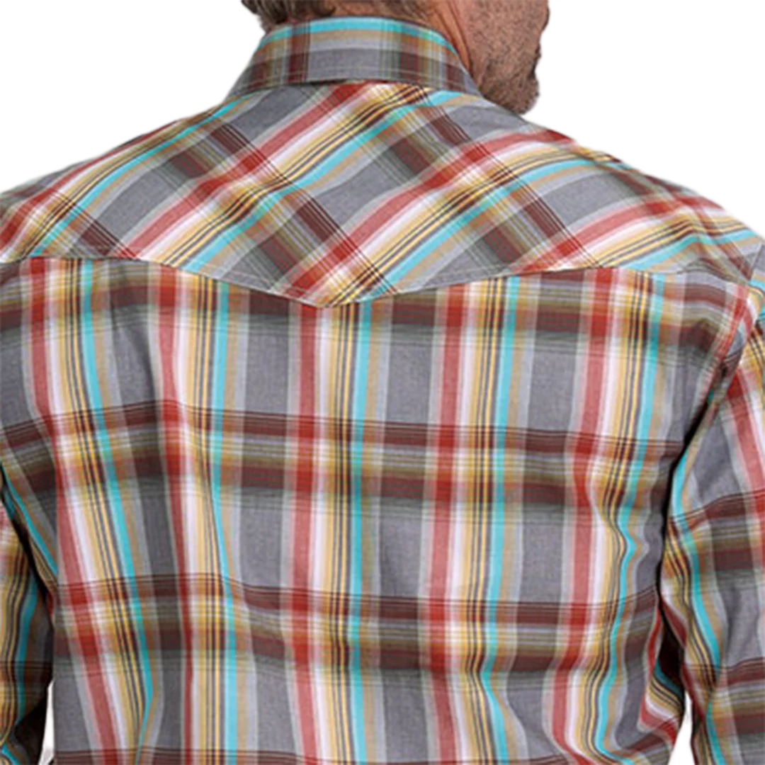 Roper Men's Amarillo Collection Plaid Long Sleeve Snap Shirt