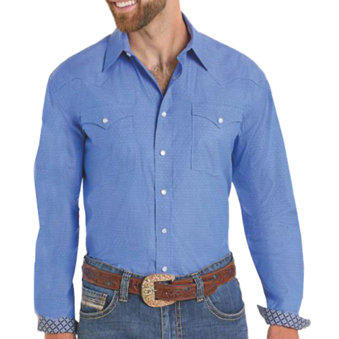 Rough Stock Men's Solid Long Sleeve Snap Shirt