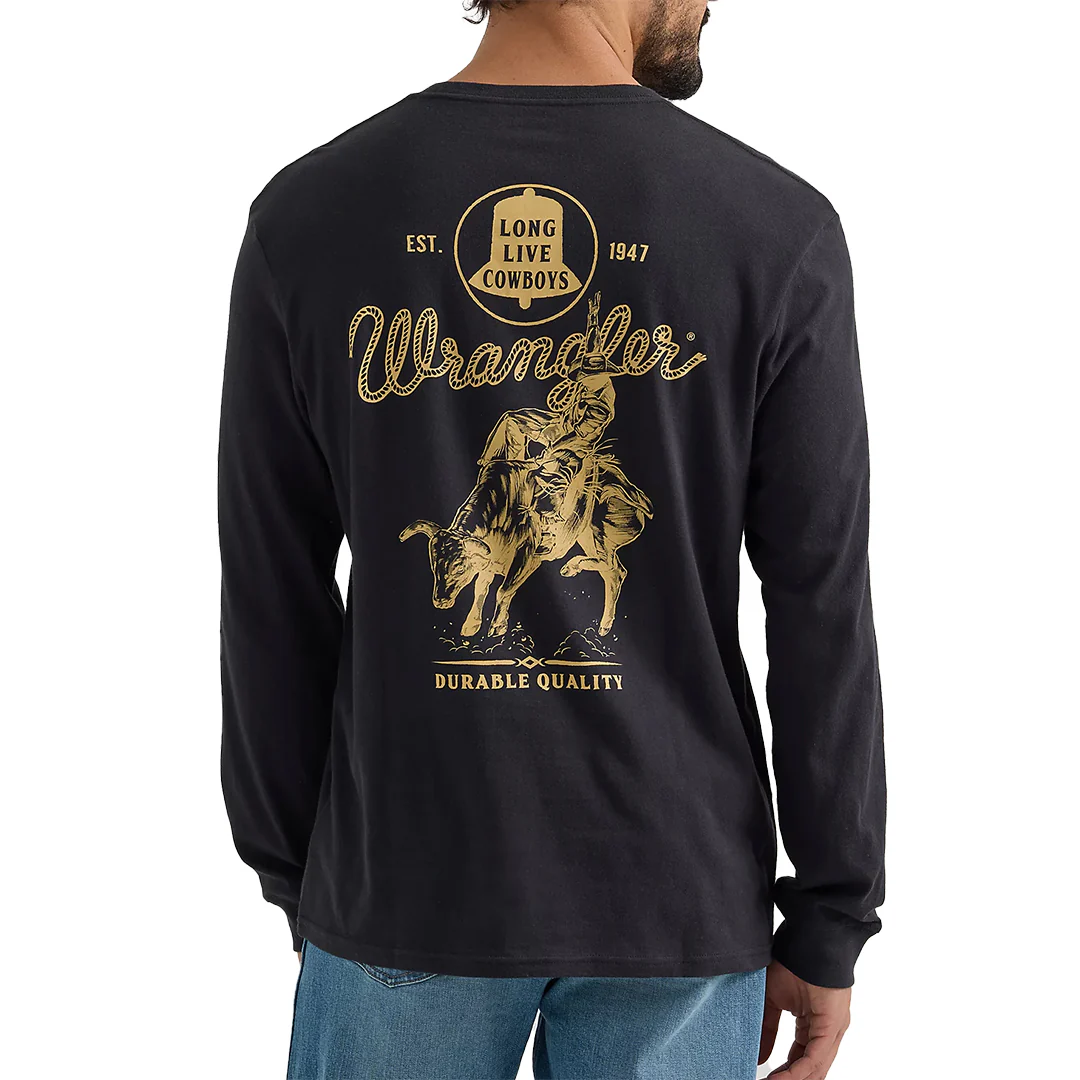 Wrangler Men's Bucking Bull Long Sleeve Graphic T-Shirt