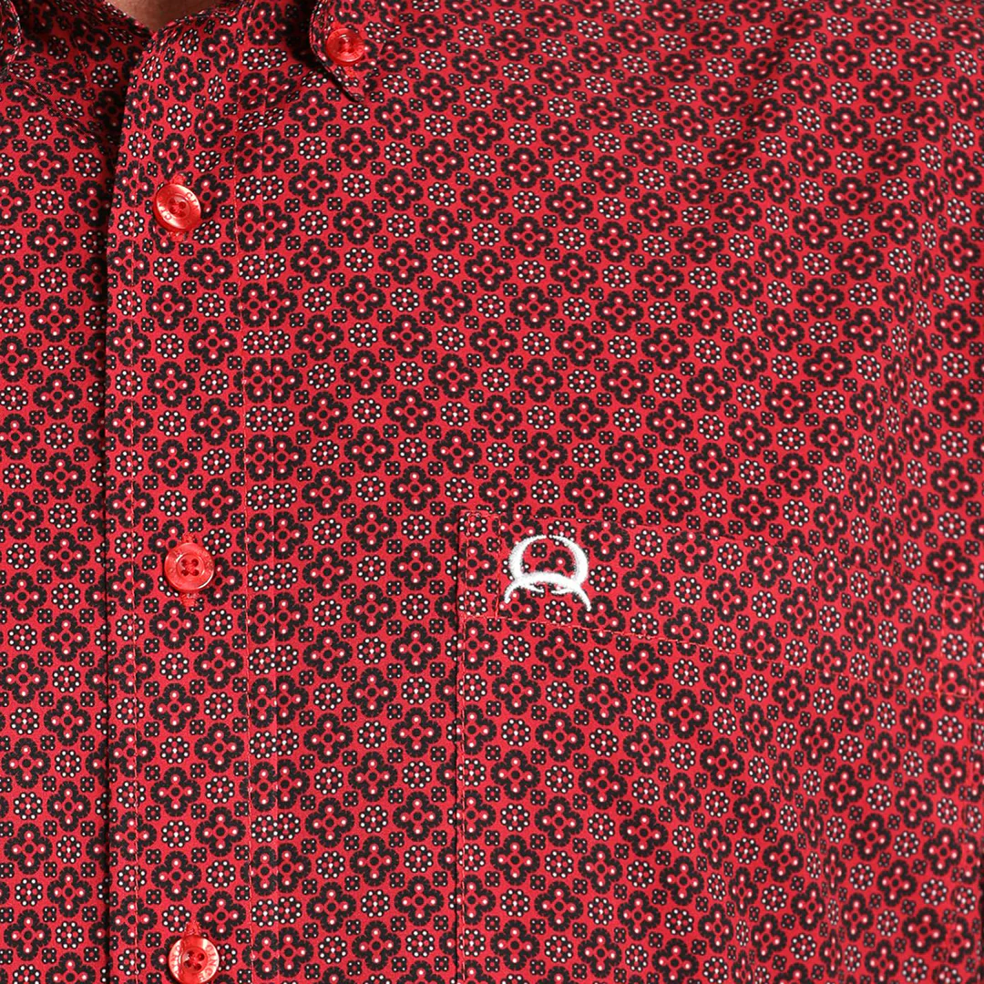 Cinch Men's  Geometric Print Short Sleeve Button Shirt