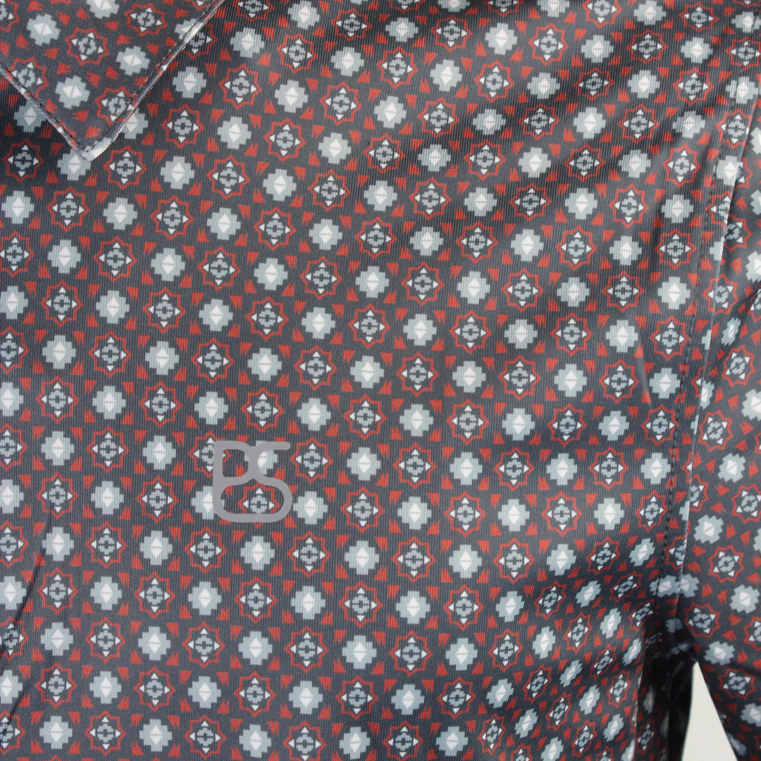 Panhandle Men's Snap Geometric Print Polo