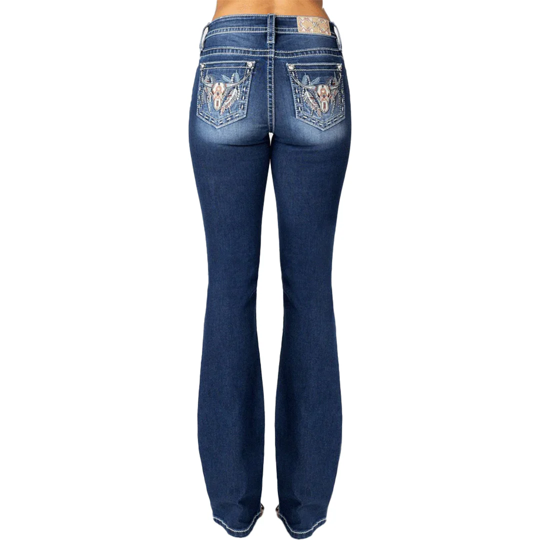 Miss Me Women's Longhorn Bootcut Jeans