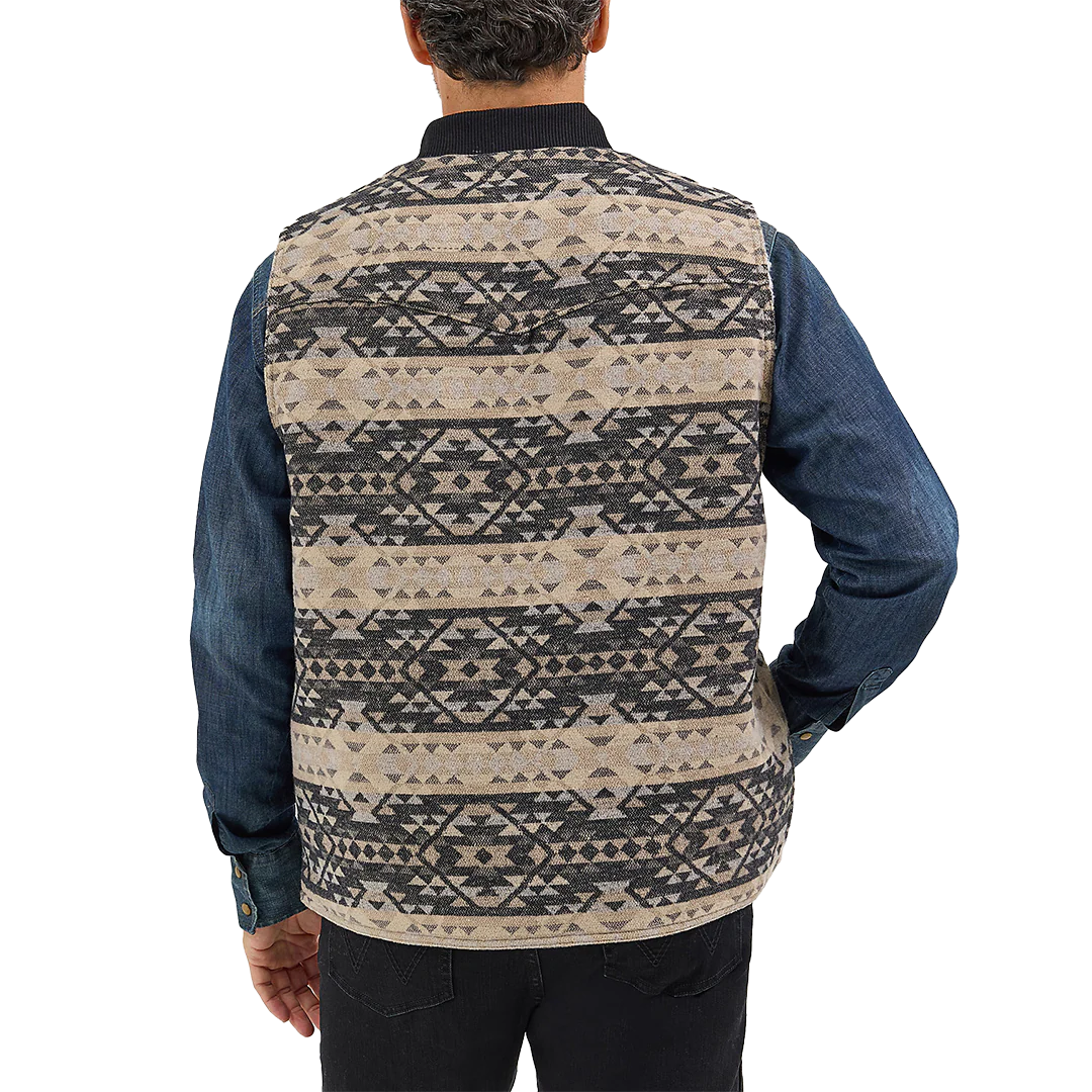 Wrangler Men��s Sherpa Lined Jacquard Vest