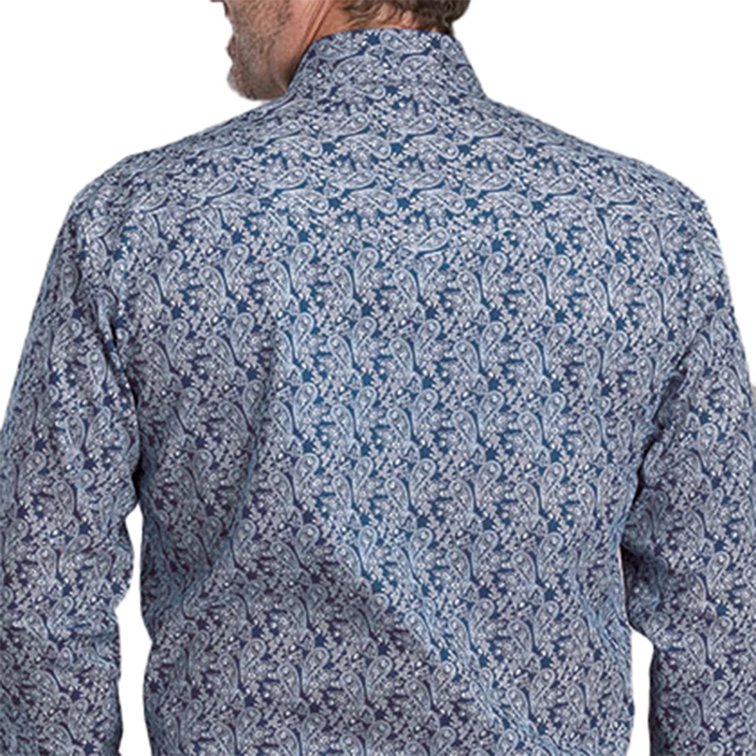 Roper Men's Amarillo Collection Allover Print Long Sleeve Snap Shirt