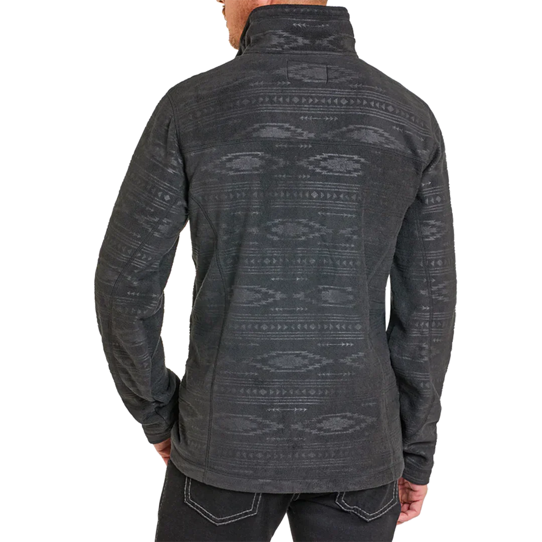 Panhandle Men's 1/4 Zip Aztec Printed Fleece Pullover