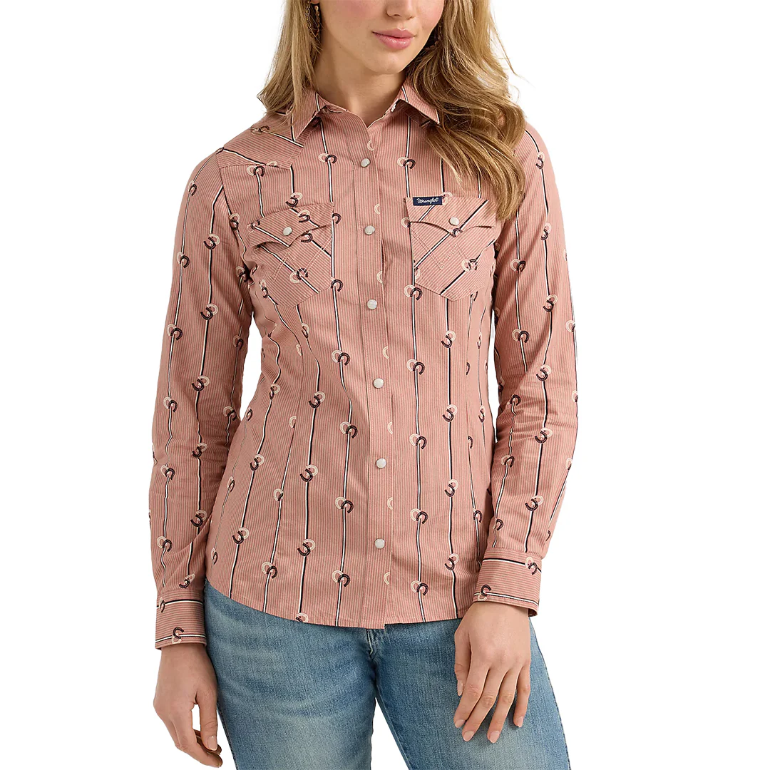 Wrangler Women's Retro Stripe Western Snap Shirt