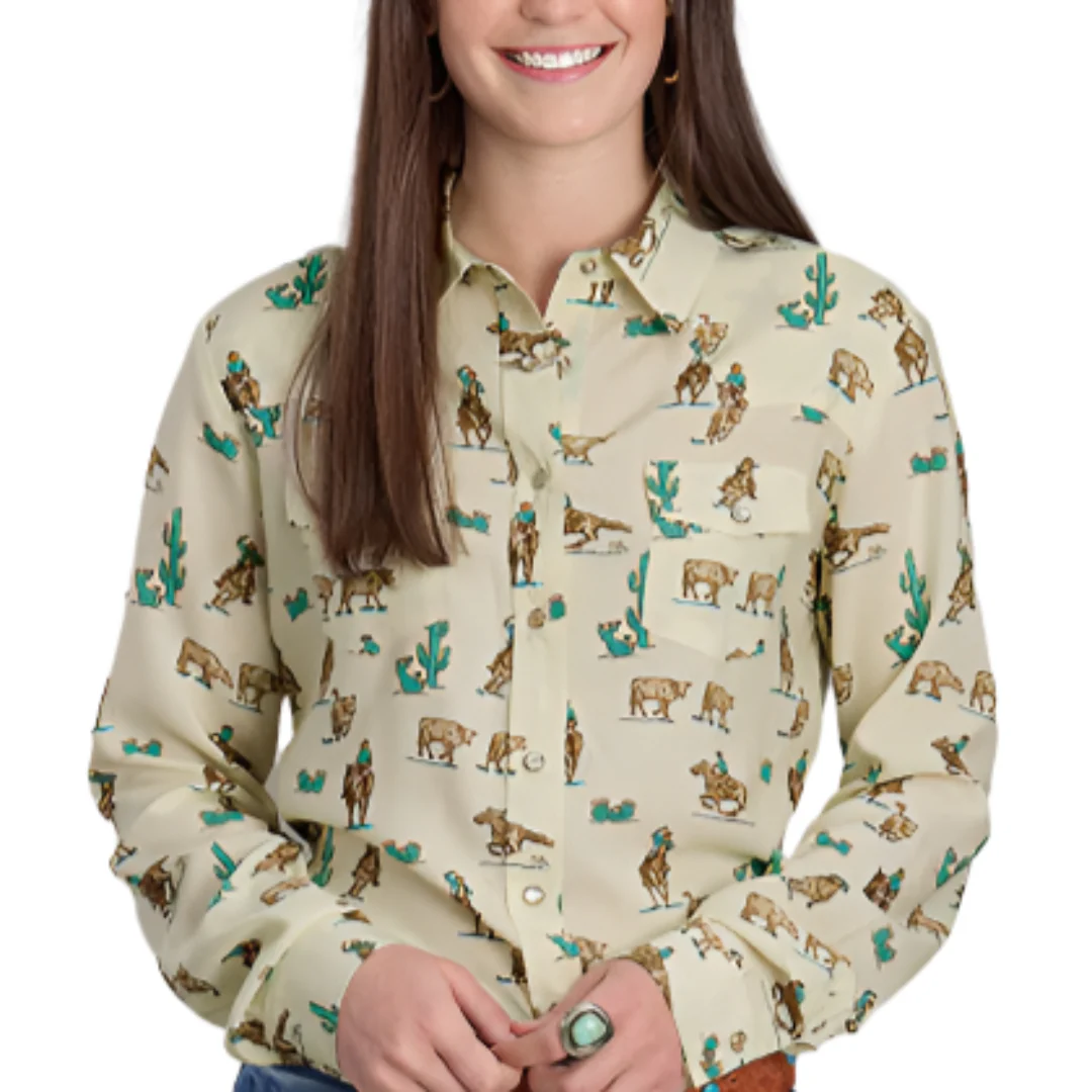 Roper Women's Western Print Long Sleeve Snap Shirt
