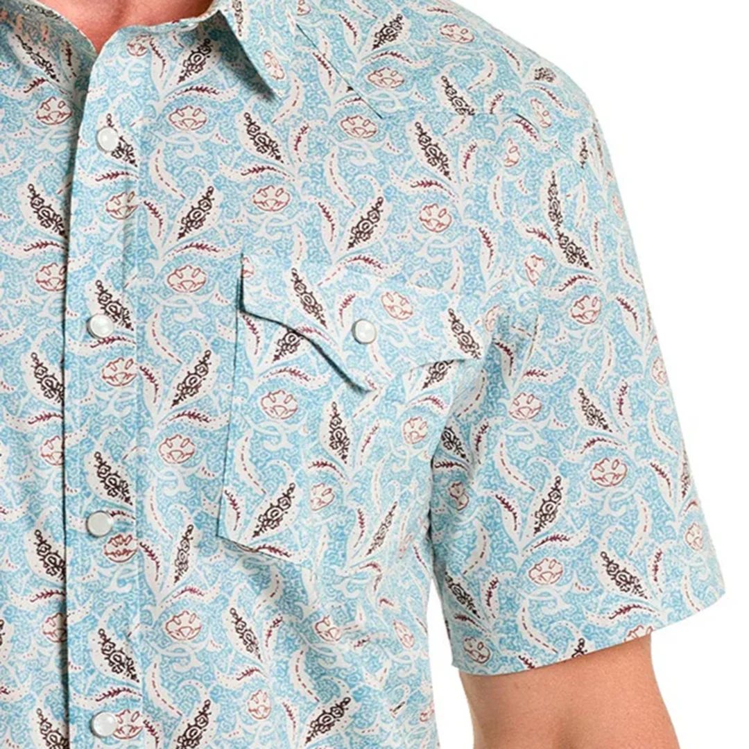 Panhandle Men's Paisley Short Sleeve Snap Shirt