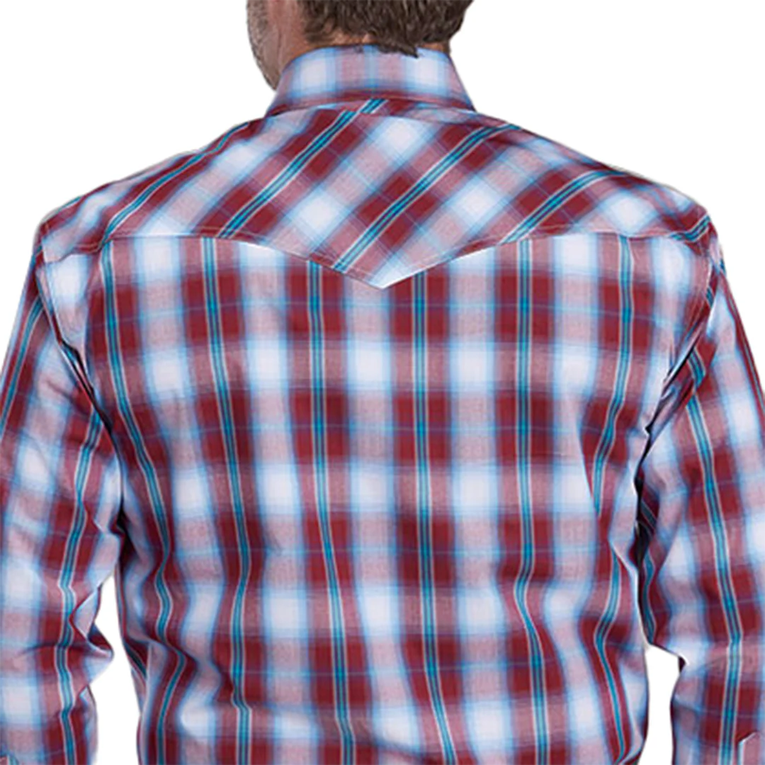 Roper Men's Amarillo Collection Plaid Print Long Sleeve Snap Shirt