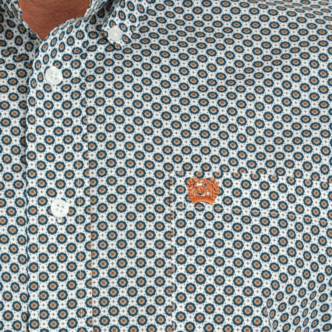 Cinch Men's Geometric Print Long Sleeve Button Shirt