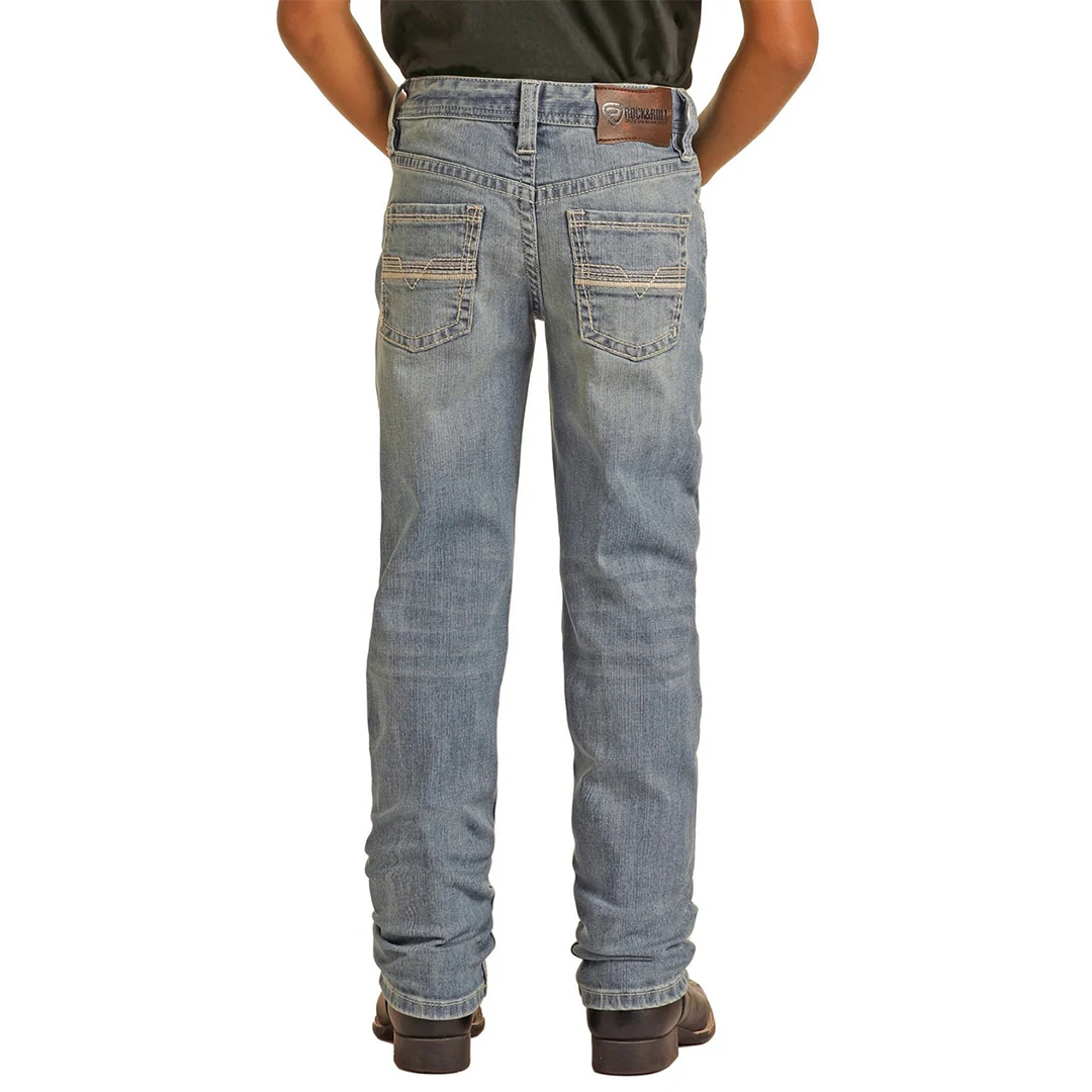 Rock & Roll Denim Boys' Light Wash Slim Straight Jeans