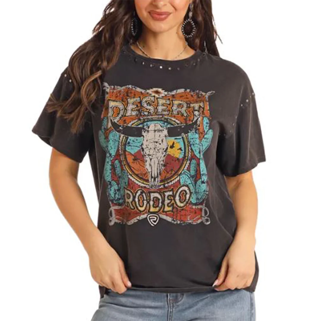 Rock & Roll Denim Women's Desert Rodeo Graphic T-Shirt