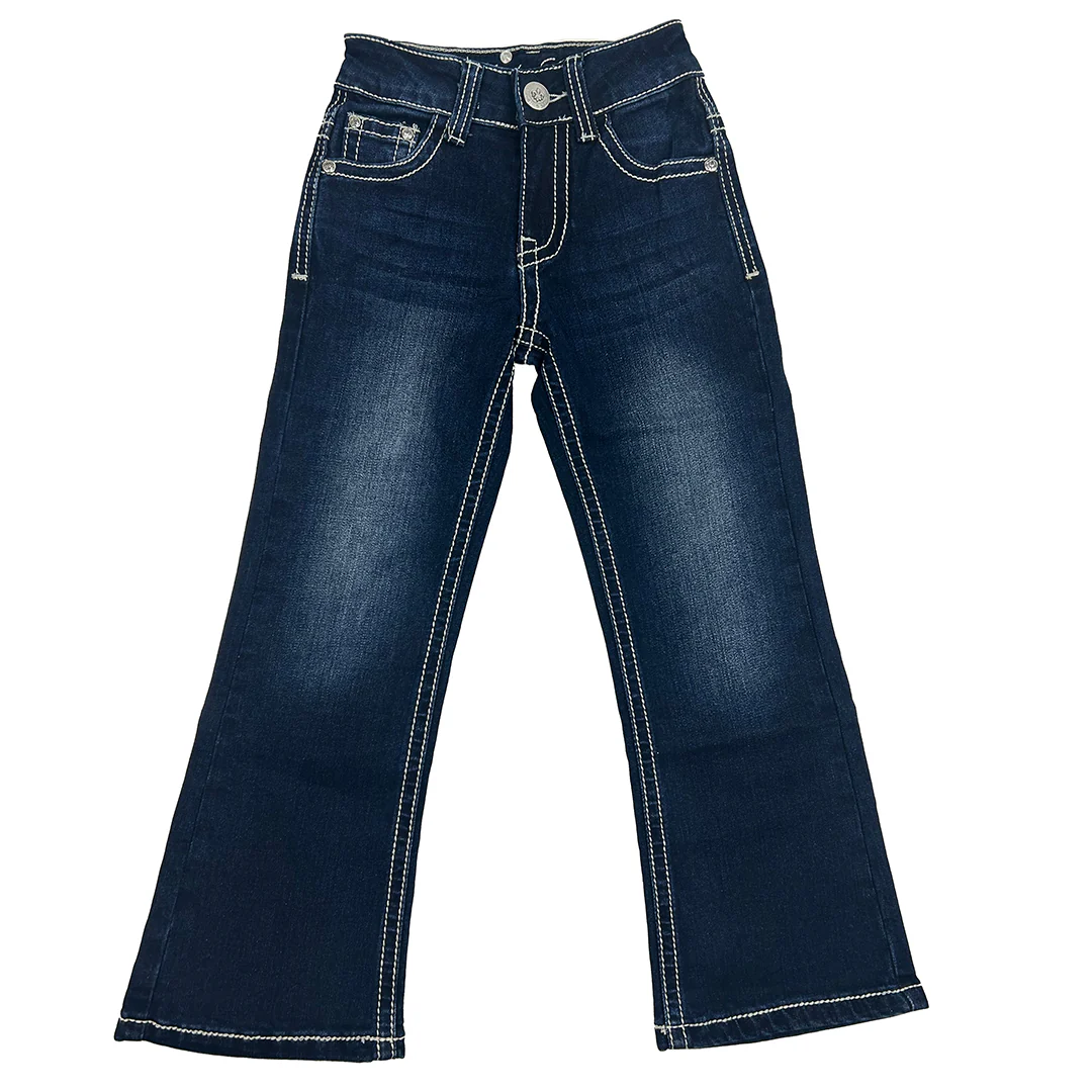 Rodeo Girl Girls' Horse Embroidery Bootcut Jeans