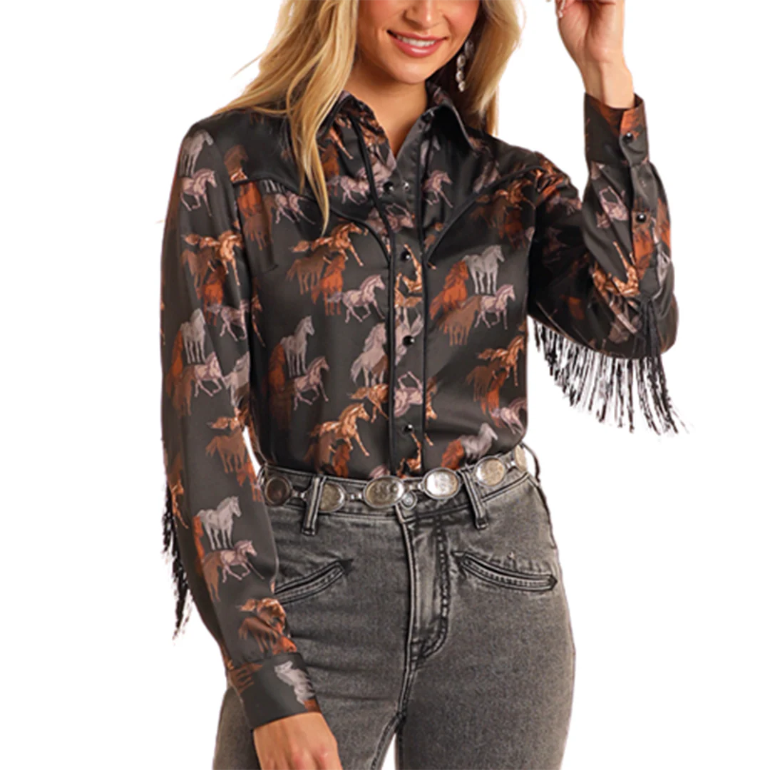 Rock & Roll Denim Women's Horse Print Shirt