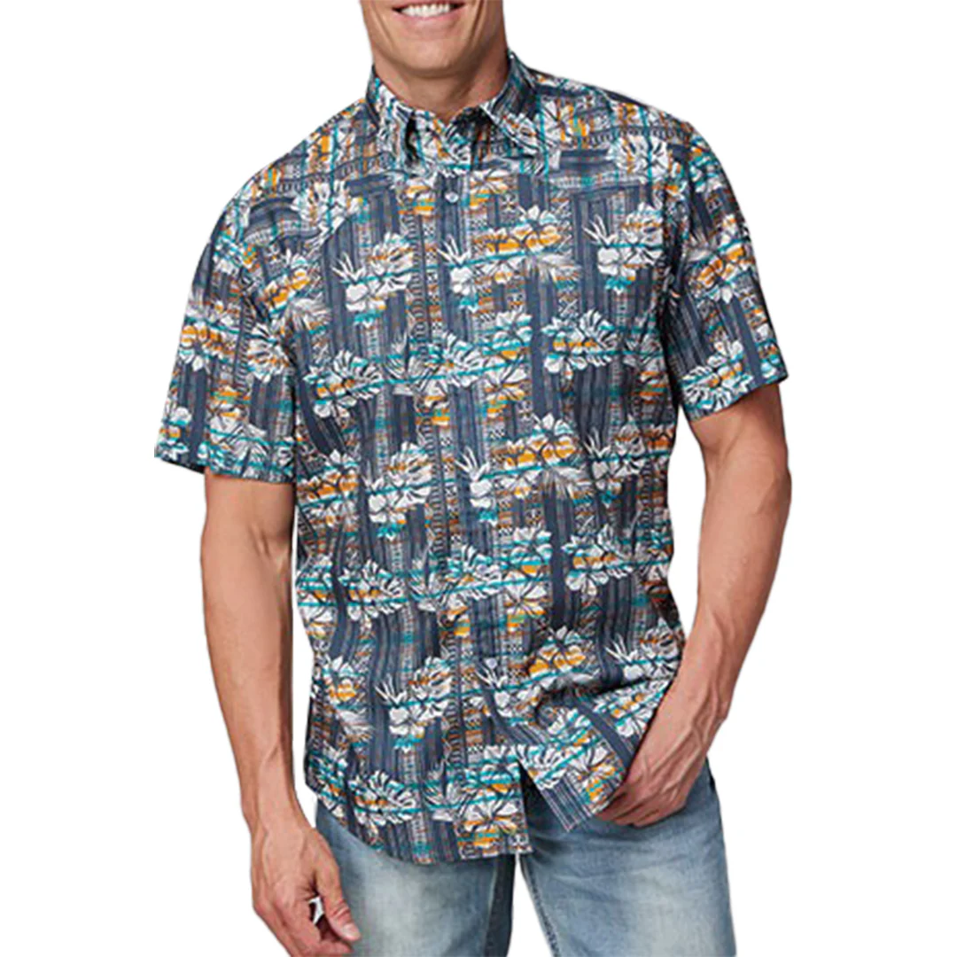 Roper Men's Tropical Print Short Sleeve Button Shirt