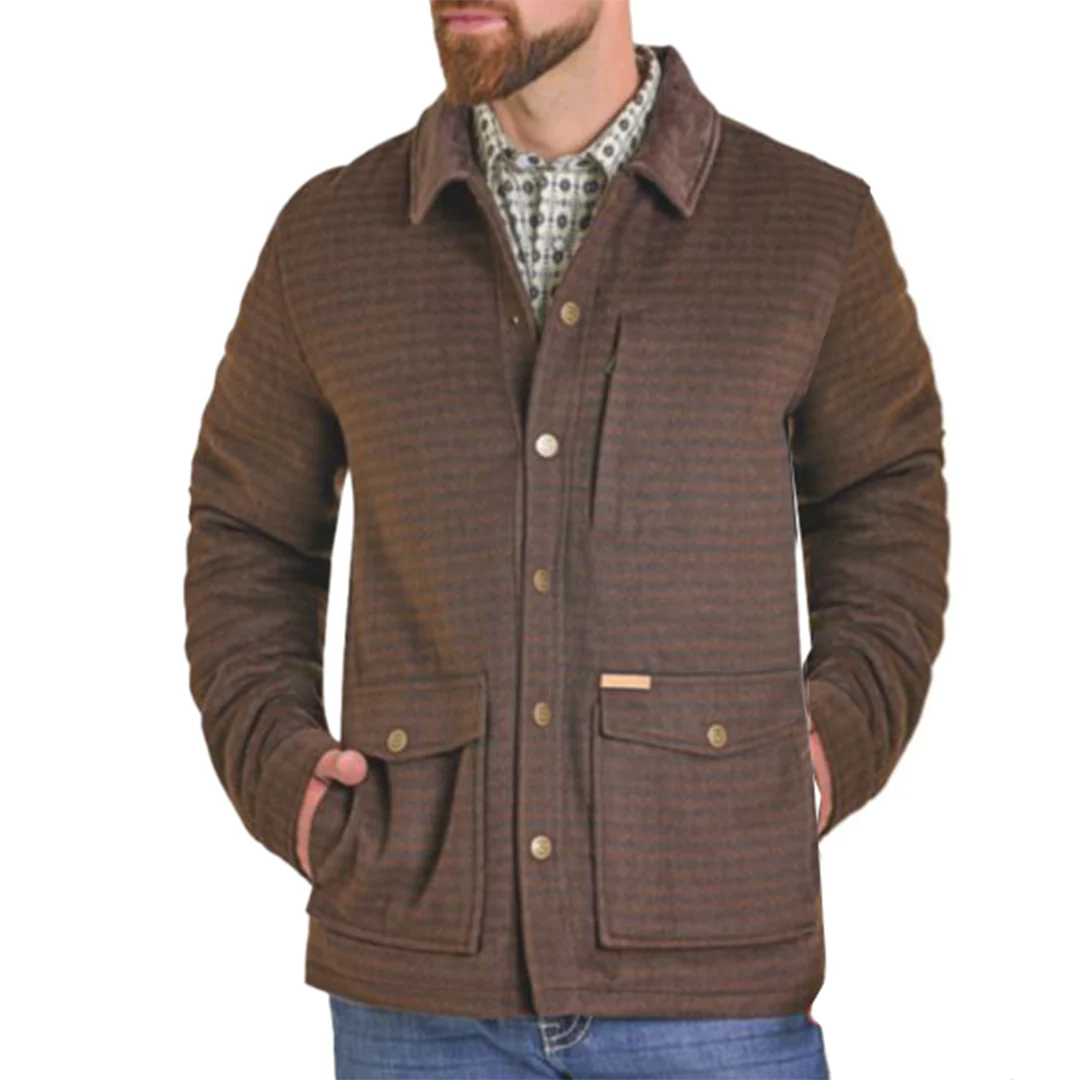 Powder River Outfitters Men's Gingham With Micro Suede Cambridge Coat