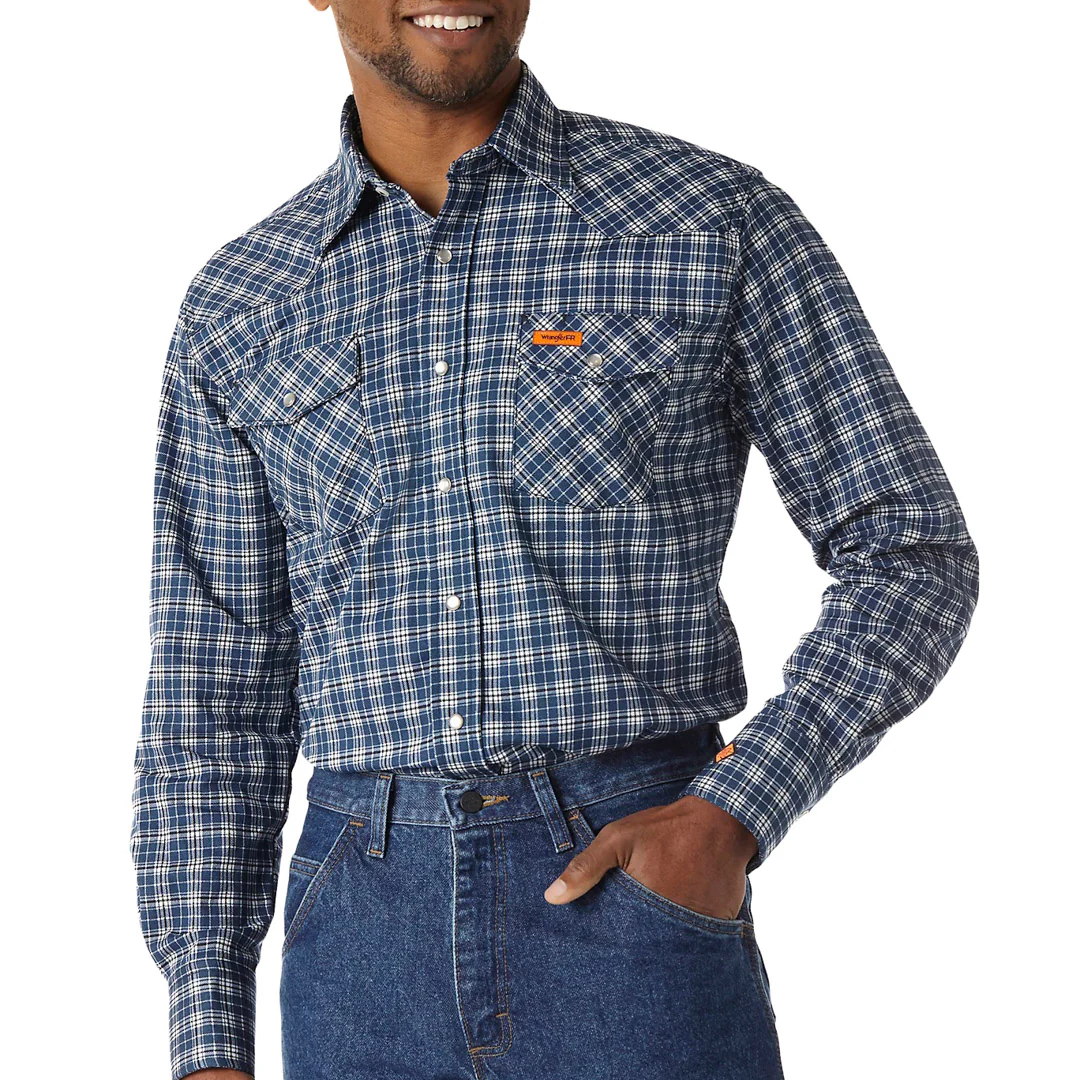 Wrangler Men's Flame Resistant Plaid Work Shirt