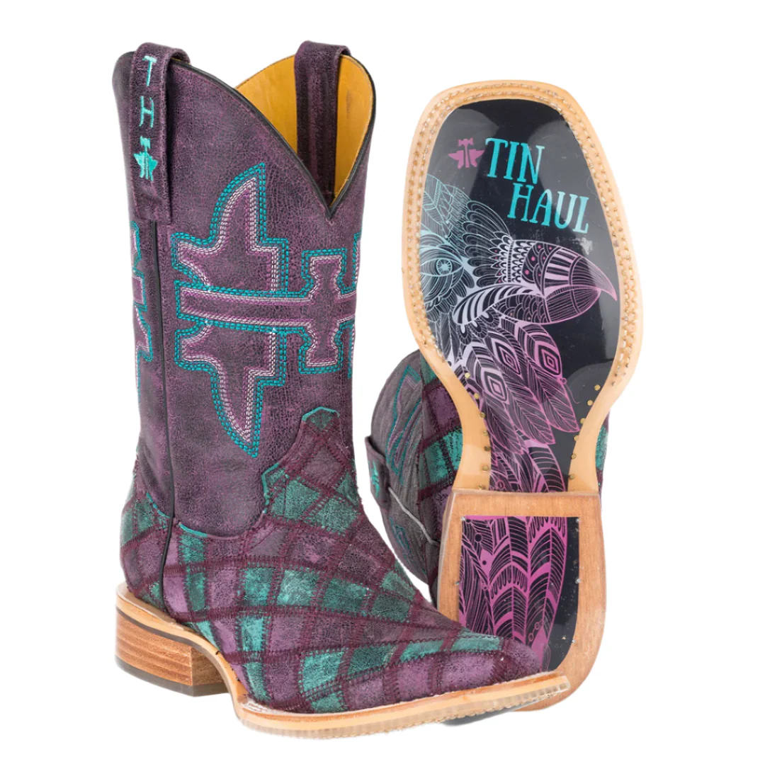 Tin Haul Women's Chevron With Eagle Sole Cowgirl Boots