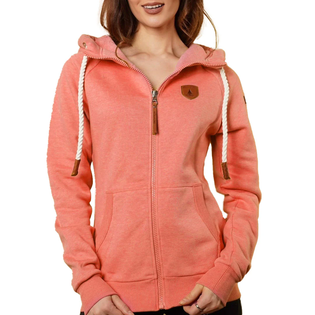 Wanakome Women's Hera Full Zip Coral Hoodie