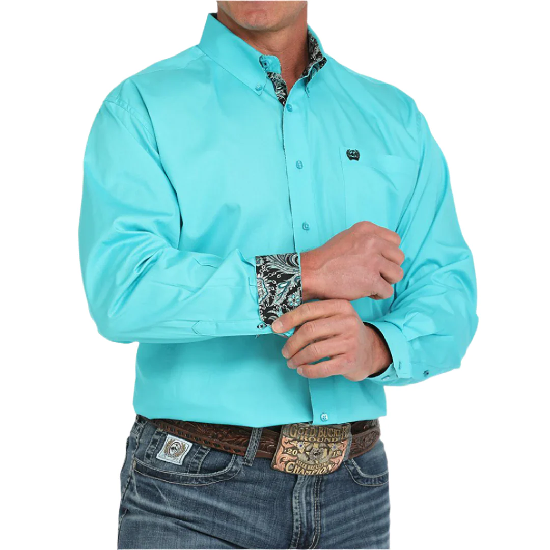 Cinch Men' Solid Long Sleeve Button Shirt