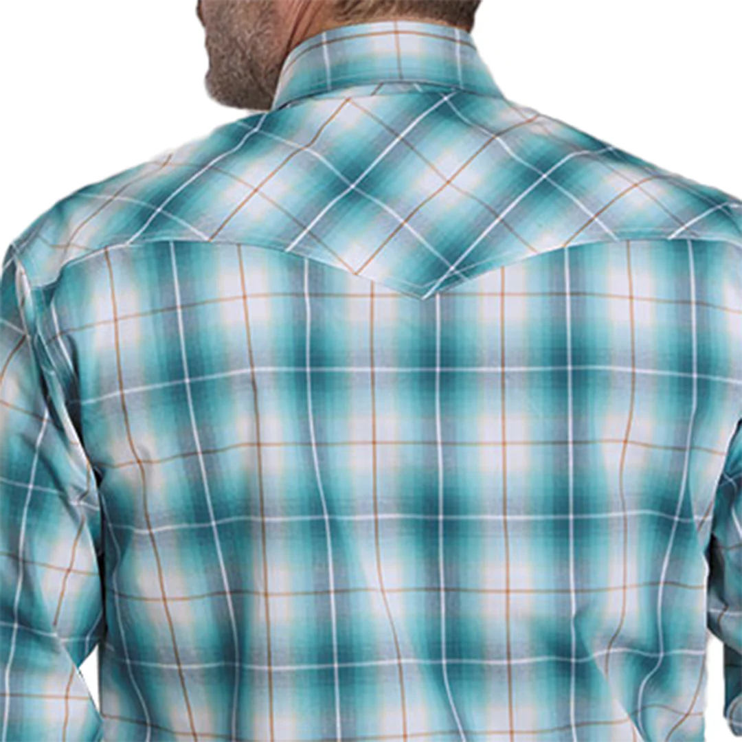 Roper Men's Amarillo Collection Plaid Long Sleeve Snap Shirt