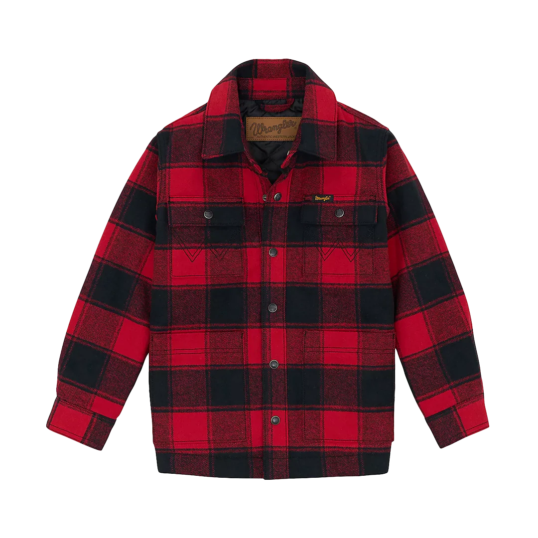 Wrangler Boys' Quilt Lined Flannel Shirt Jacket