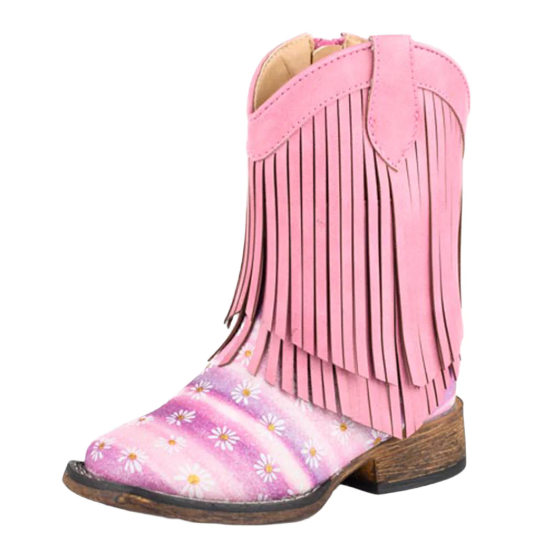 Roper Toddler Girls' Daisy And Fringe Cowgirl Boots