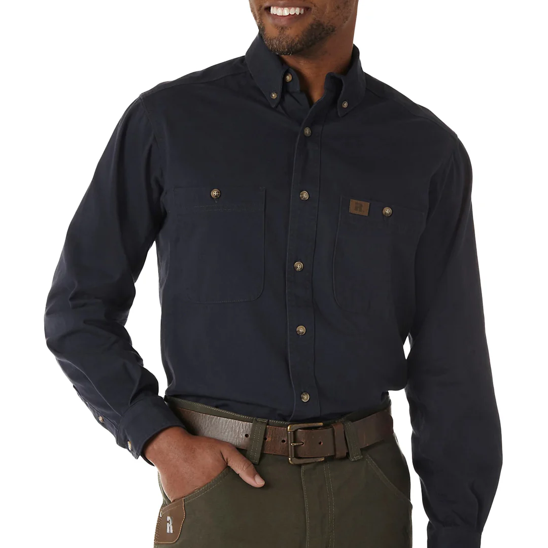 Wrangler RIGGS Workwear Men's Solid Twill Button-Down Shirt